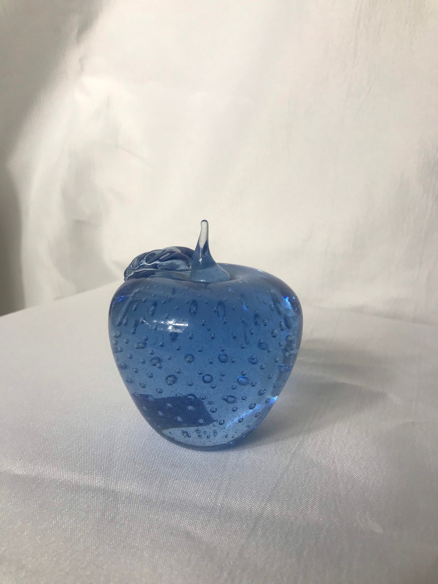Vintage Wheaton Village Blue Apple Paperweight | Home Decor | Office Decor