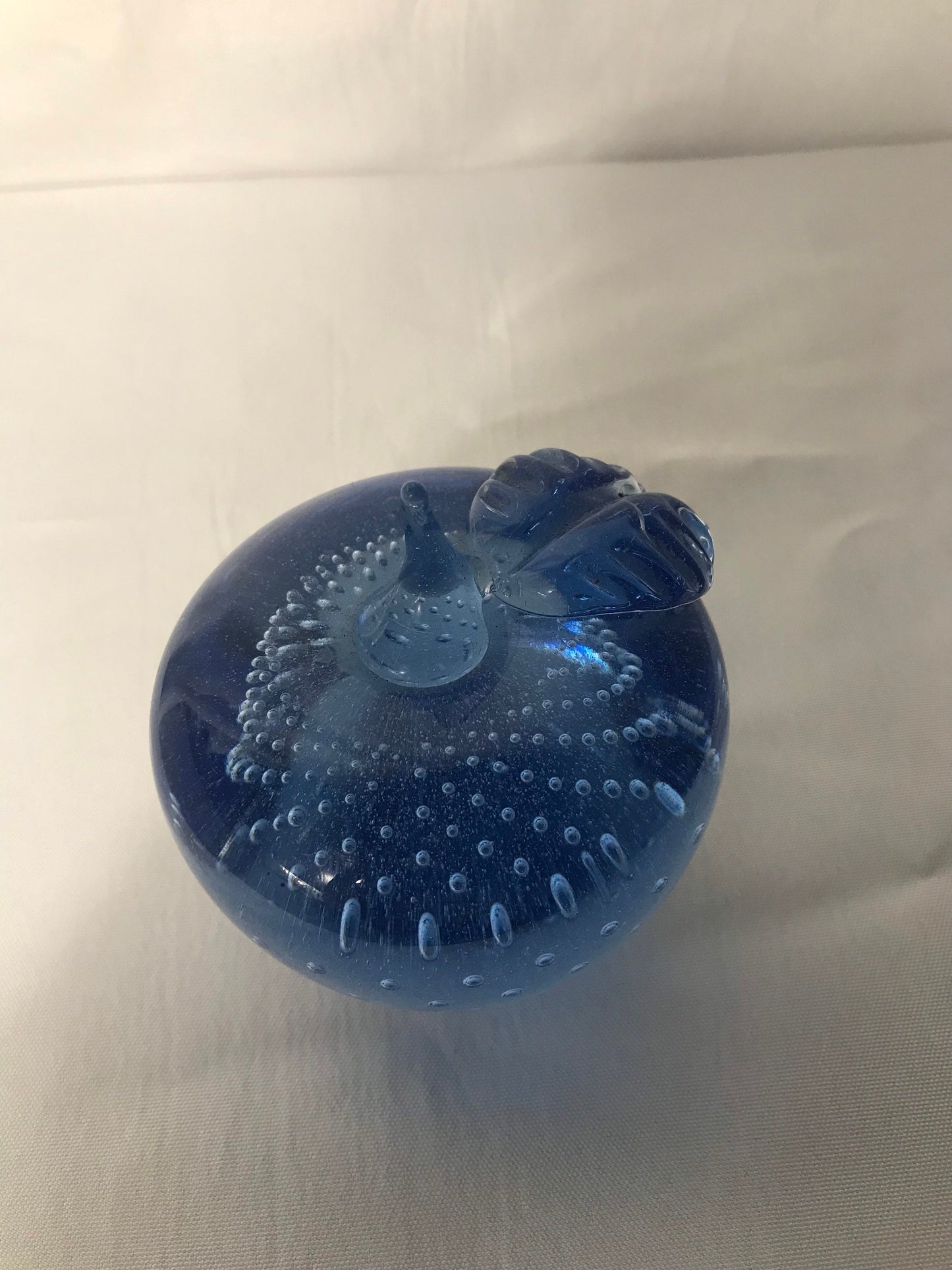 Vintage Wheaton Village Blue Apple Paperweight | Home Decor | Office Decor