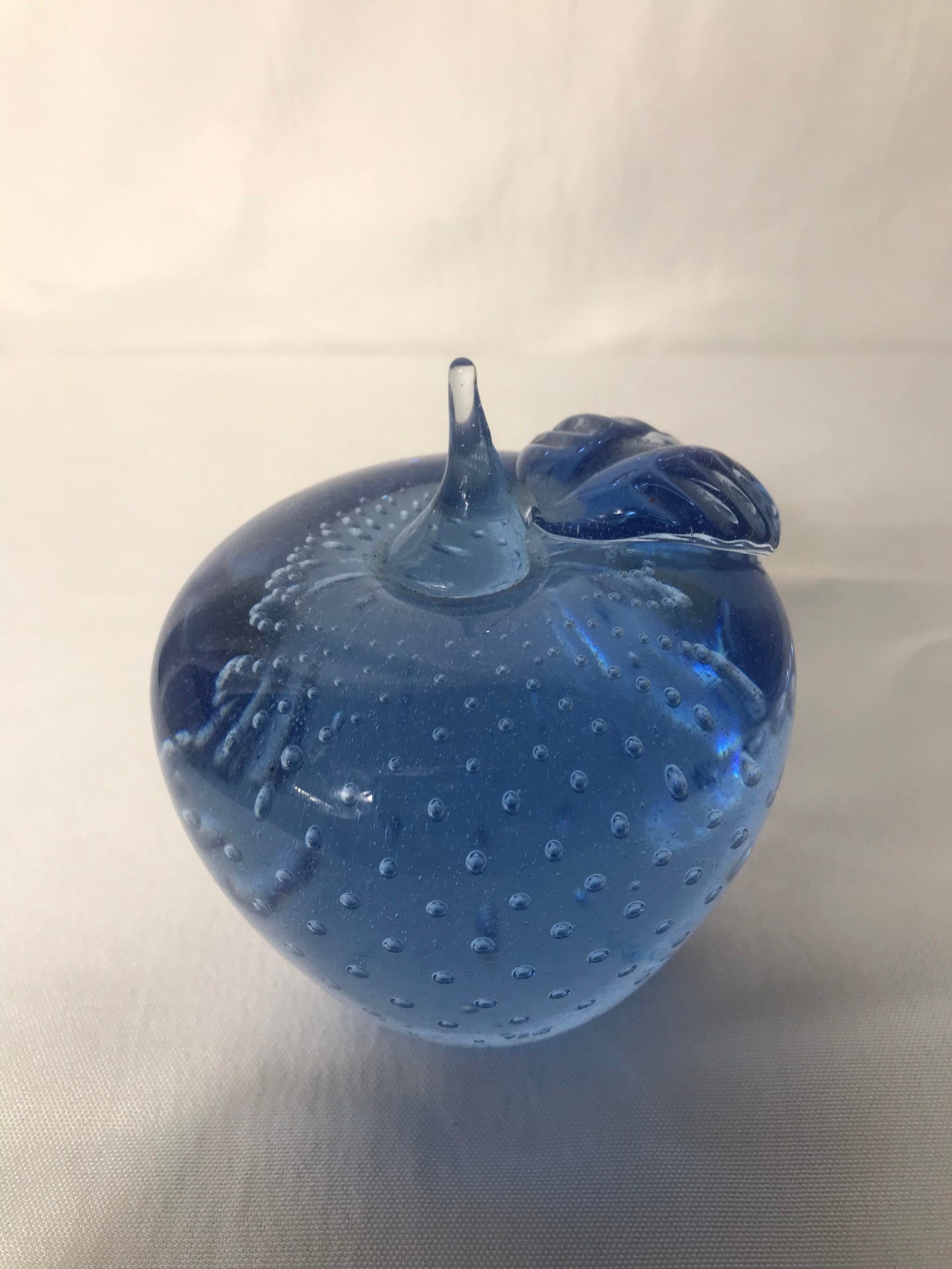 Vintage Wheaton Village Blue Apple Paperweight | Home Decor | Office Decor