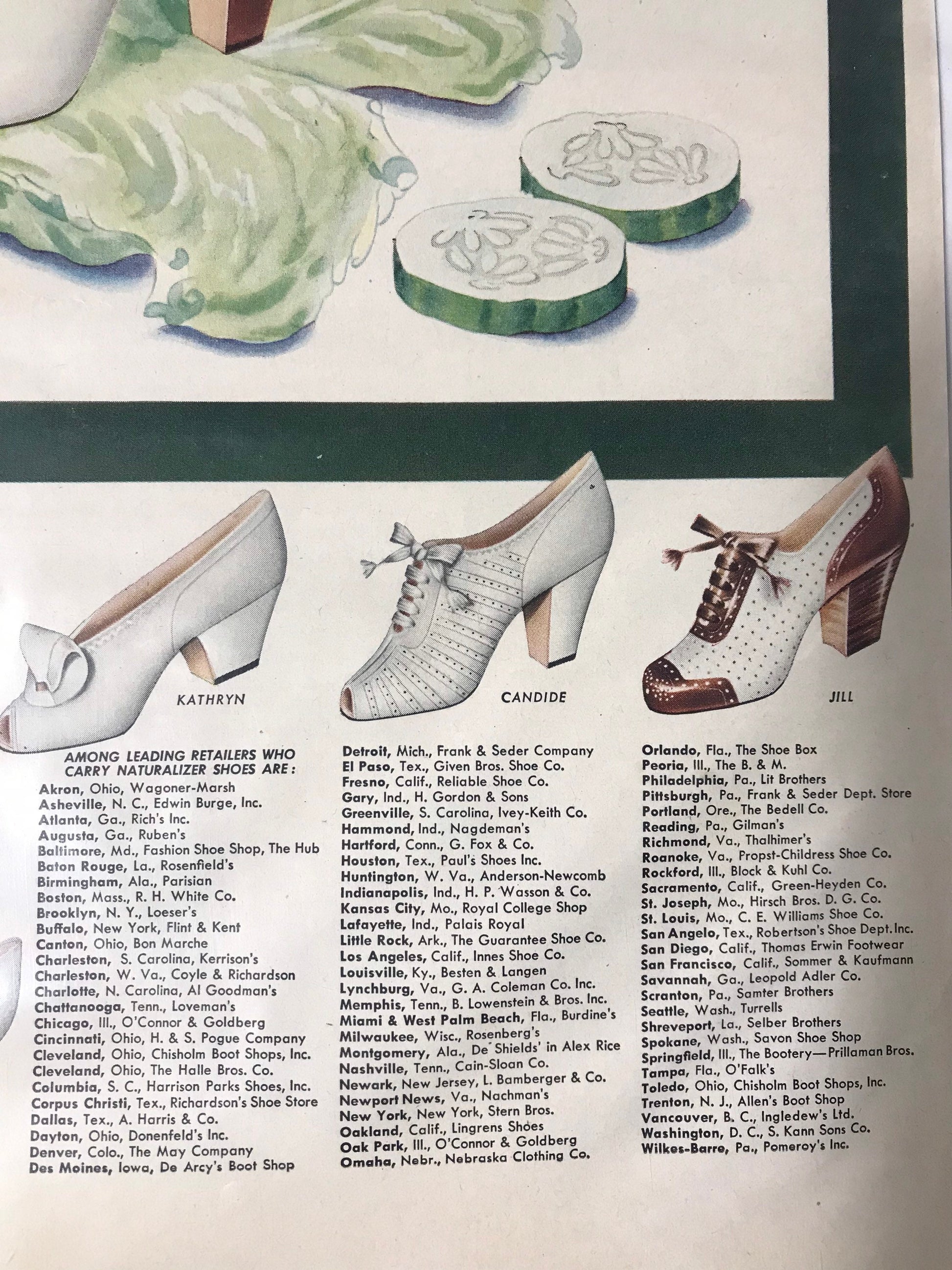 Vintage Naturalizer Shoes Advertisement Poster | Digital Prints