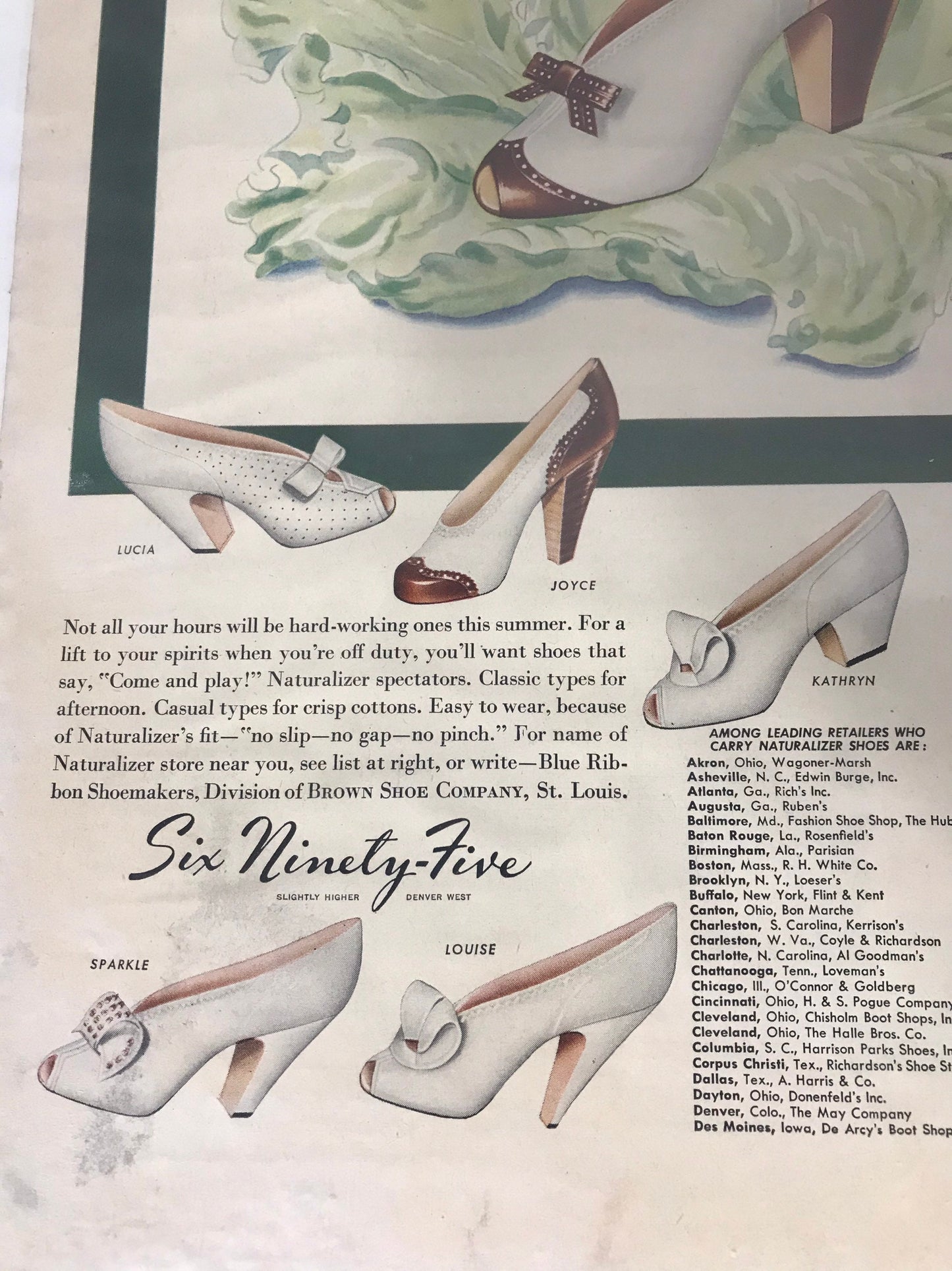 Vintage Naturalizer Shoes Advertisement Poster | Digital Prints