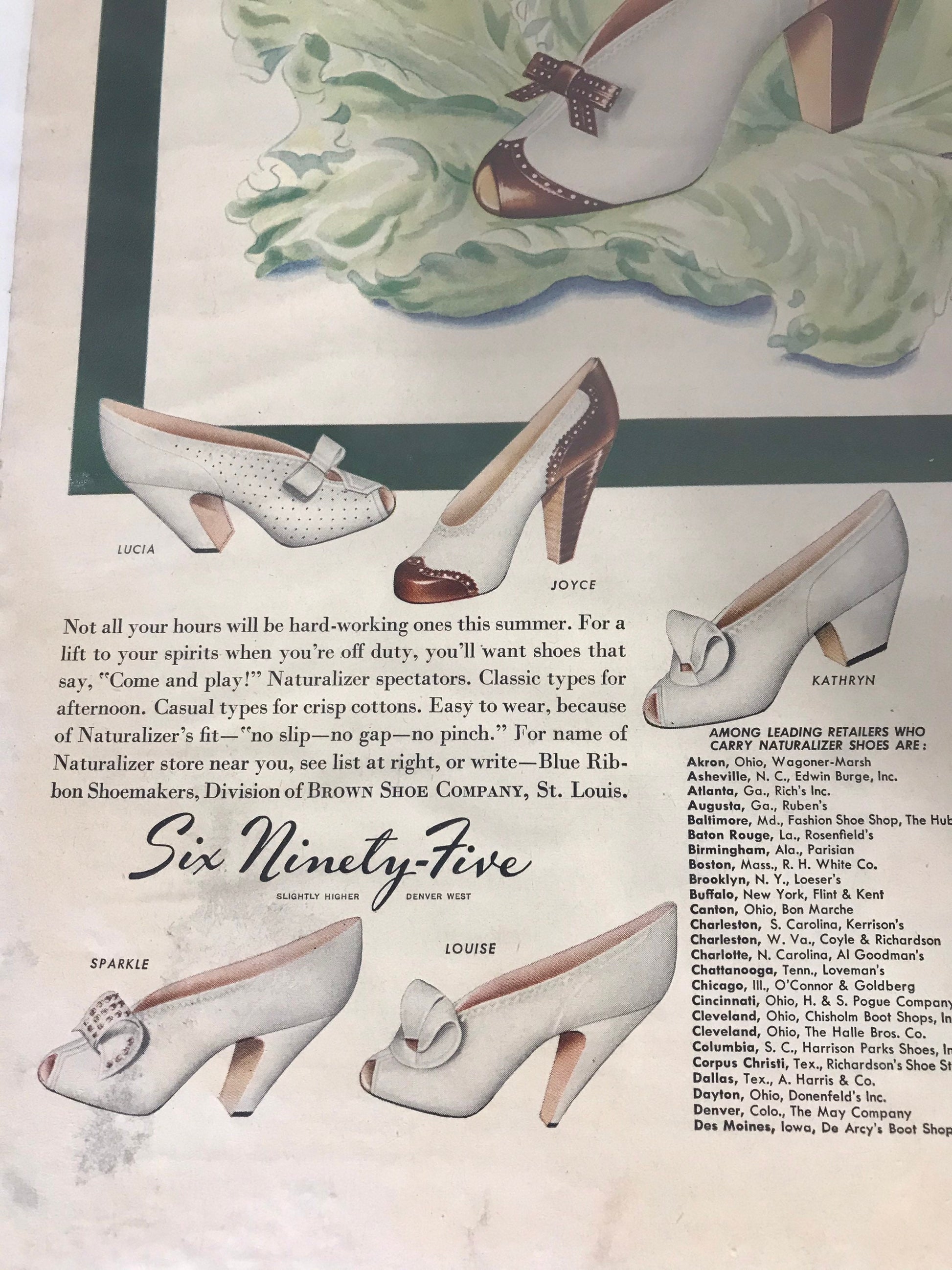 Vintage Naturalizer Shoes Advertisement Poster | Digital Prints