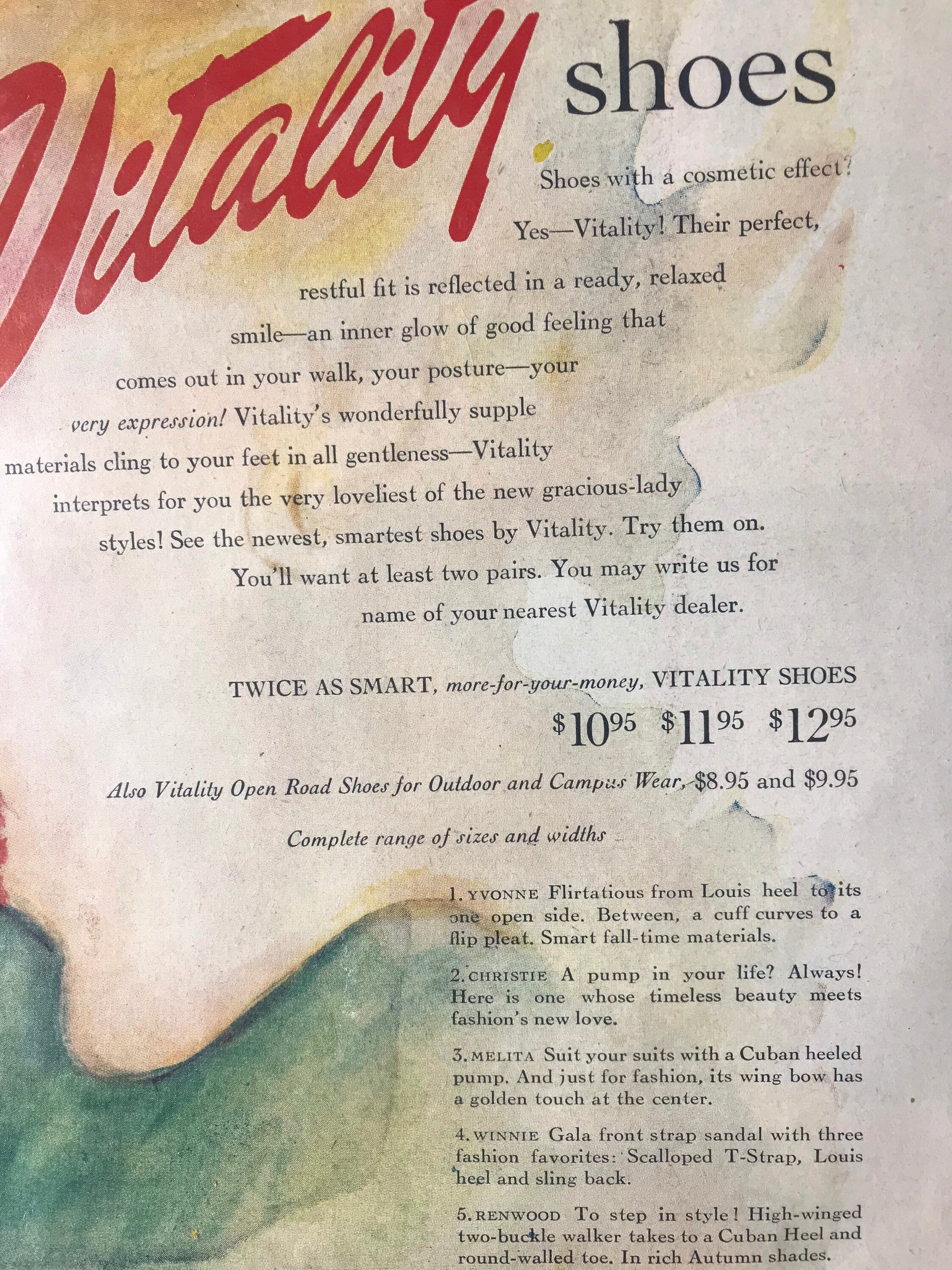 Vintage Vitality Shoes Advertisement Poster | Digital Print