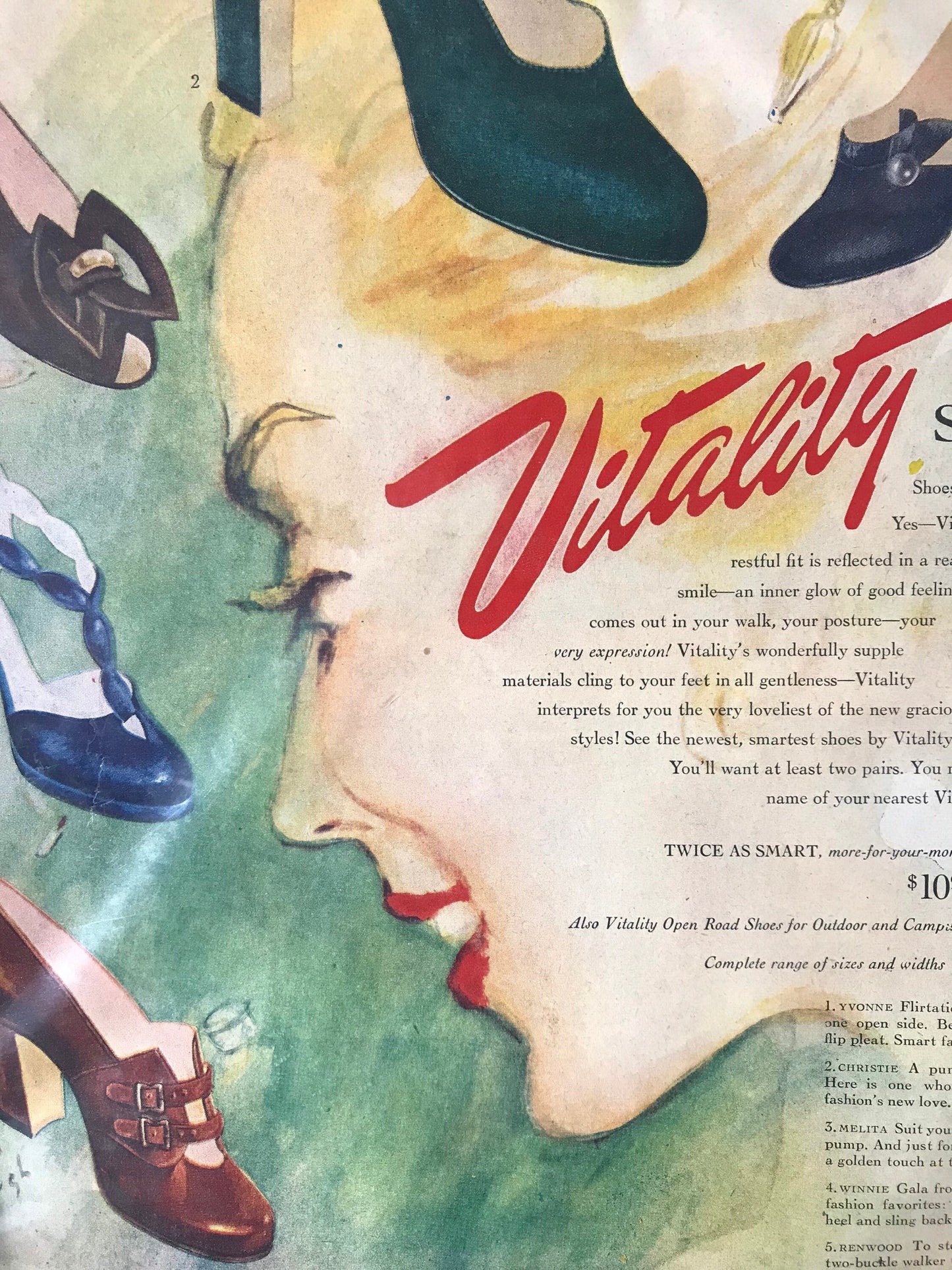 Vintage Vitality Shoes Advertisement Poster | Digital Print