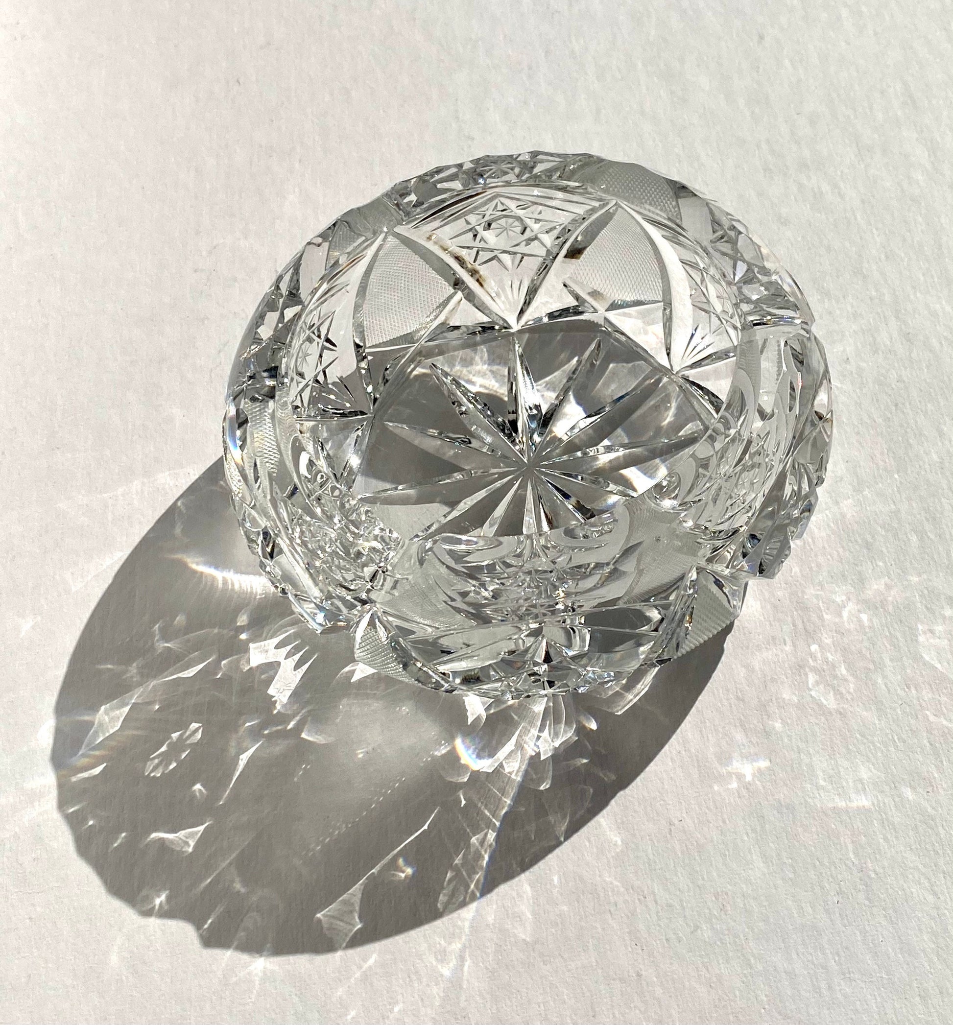 Classic Vintage American Crystal Cut Round Ashtray | Home & Living