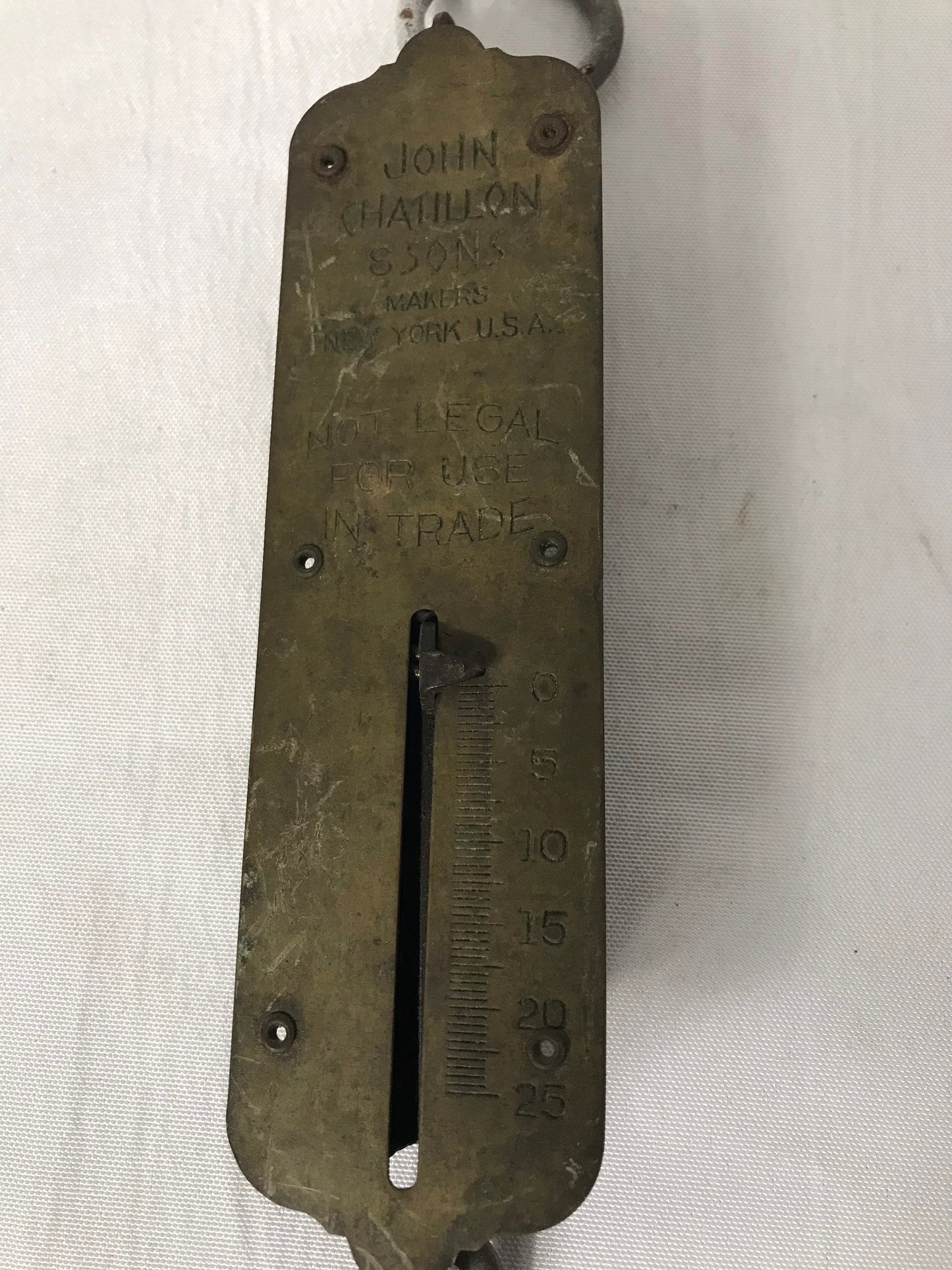 Vintage brass John Chatillon & Sons Makers Spring Balance scale| Home and Living