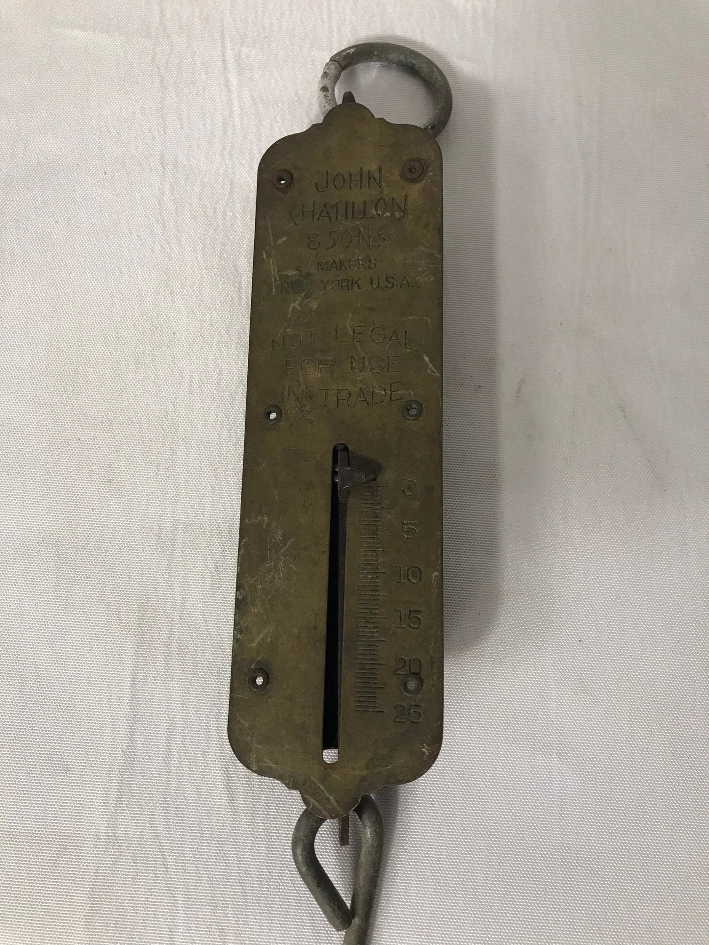 Vintage brass John Chatillon & Sons Makers Spring Balance scale| Home and Living