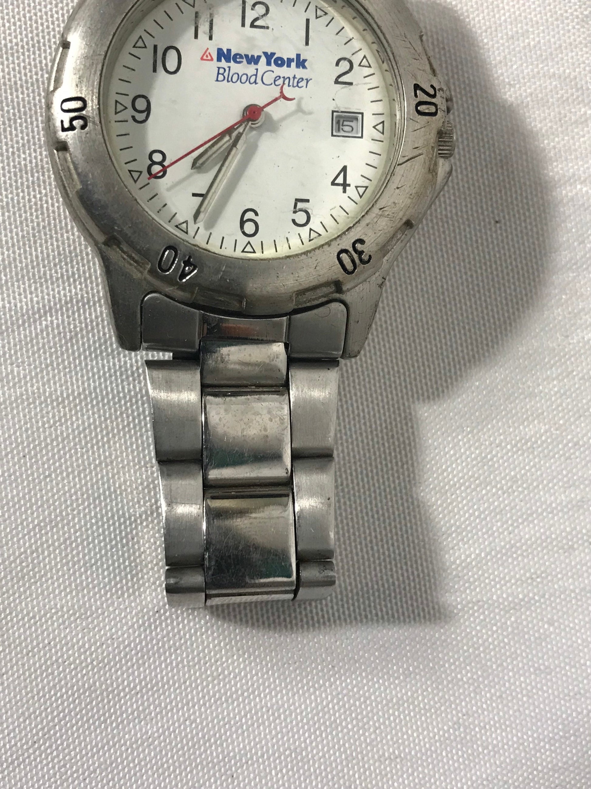 Vintage Tomax Stainless Steel Wrist Watch | New York Blood Center | Jewelry