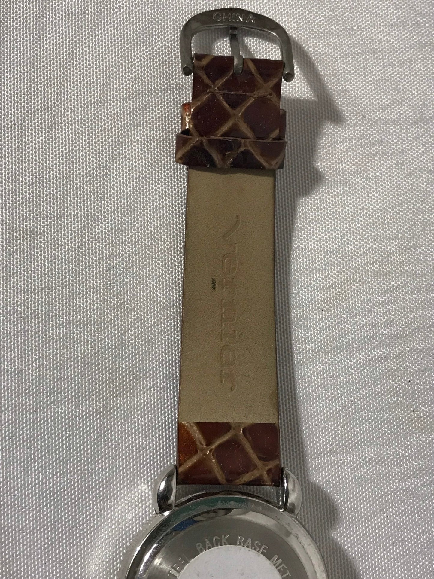 Vintage Vernier Leather Diamond Wrist Watch | Jewelry