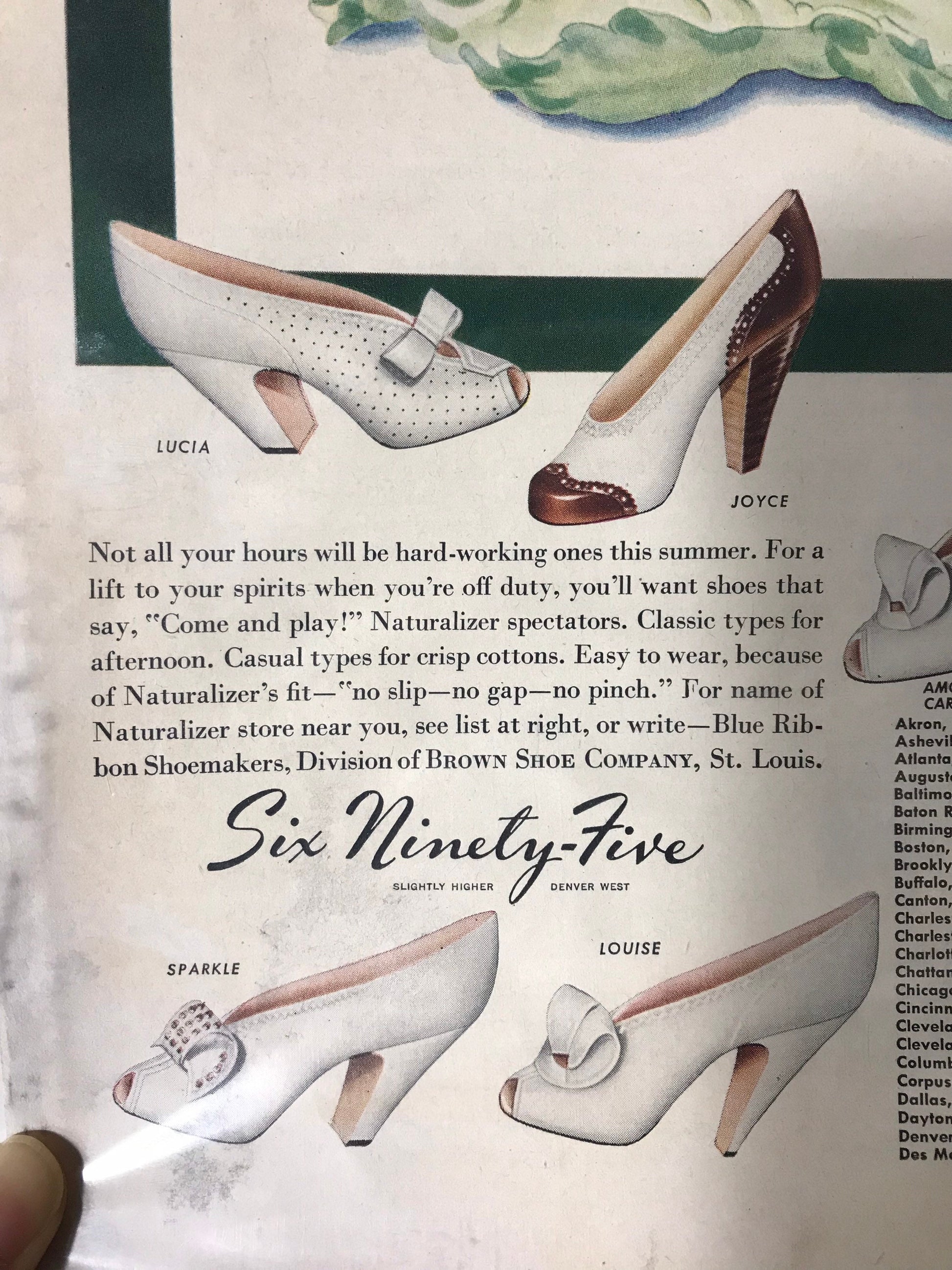 Vintage Naturalizer Shoes Advertisement Poster | Digital Prints