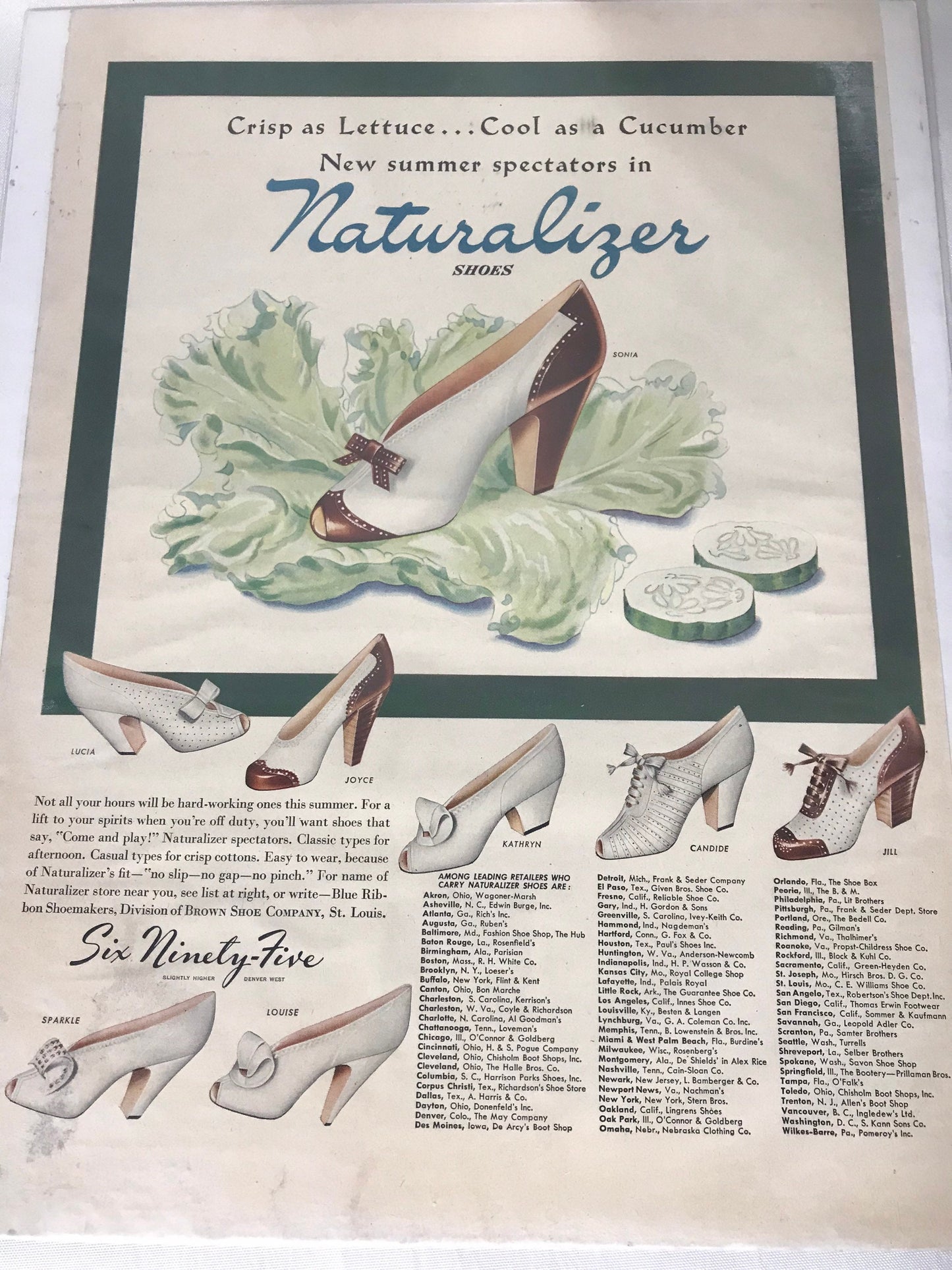 Vintage Naturalizer Shoes Advertisement Poster | Digital Prints