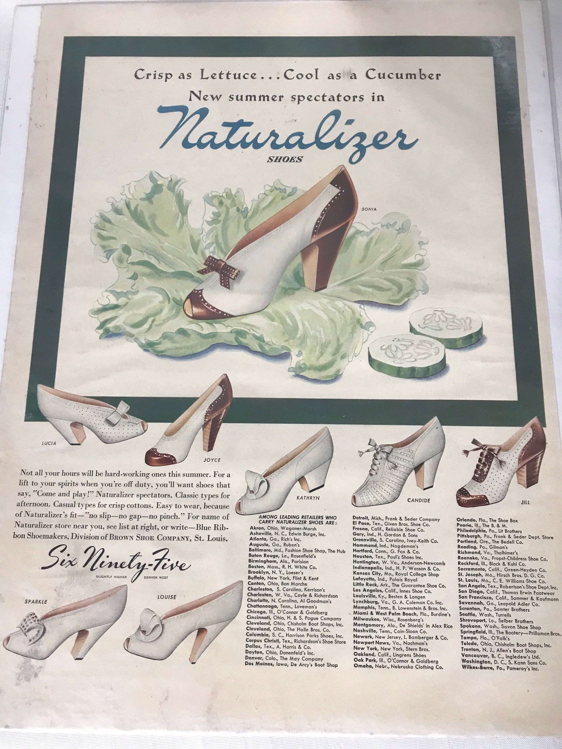 Vintage Naturalizer Shoes Advertisement Poster | Digital Prints