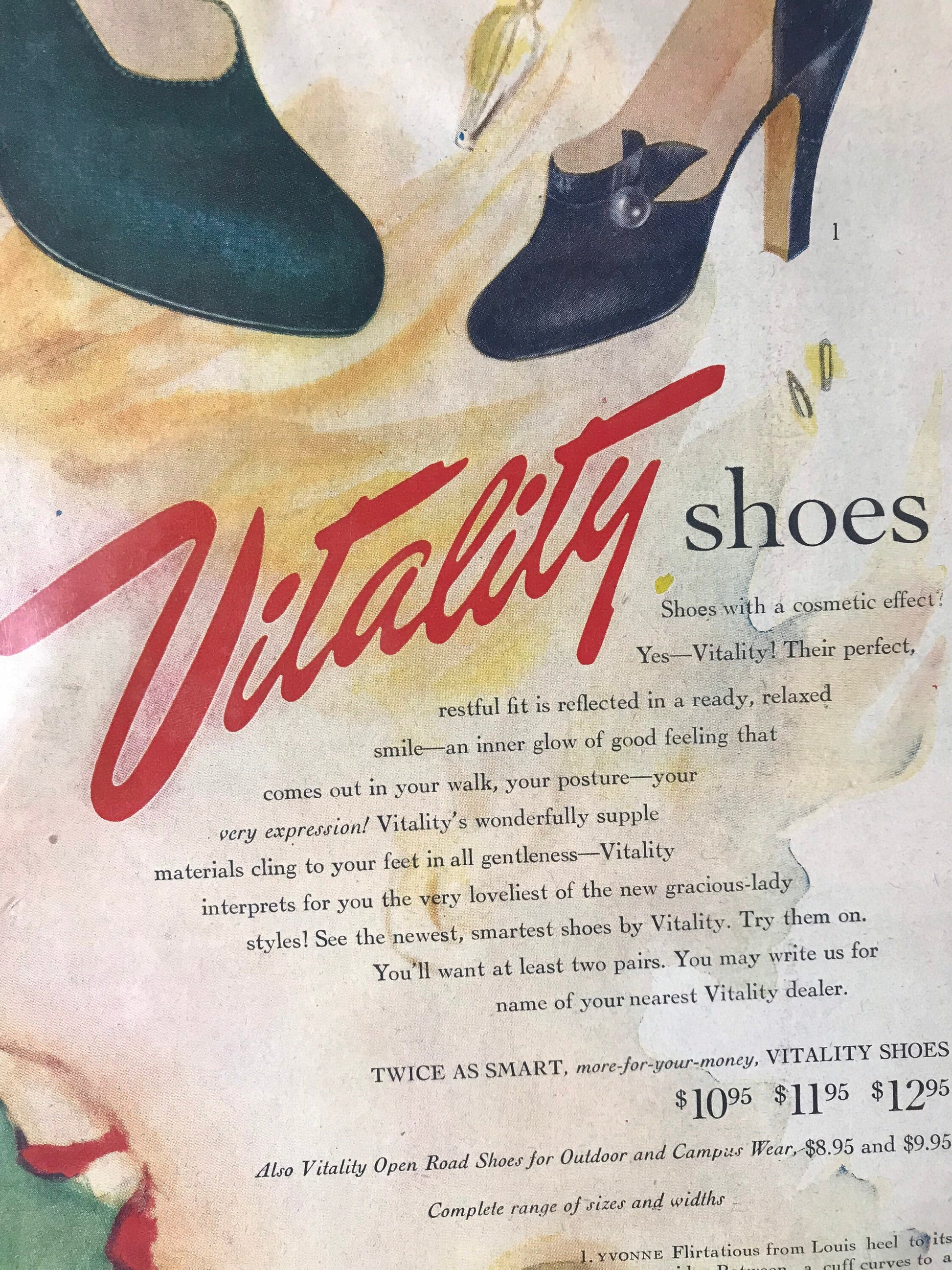 Vintage Vitality Shoes Advertisement Poster | Digital Print