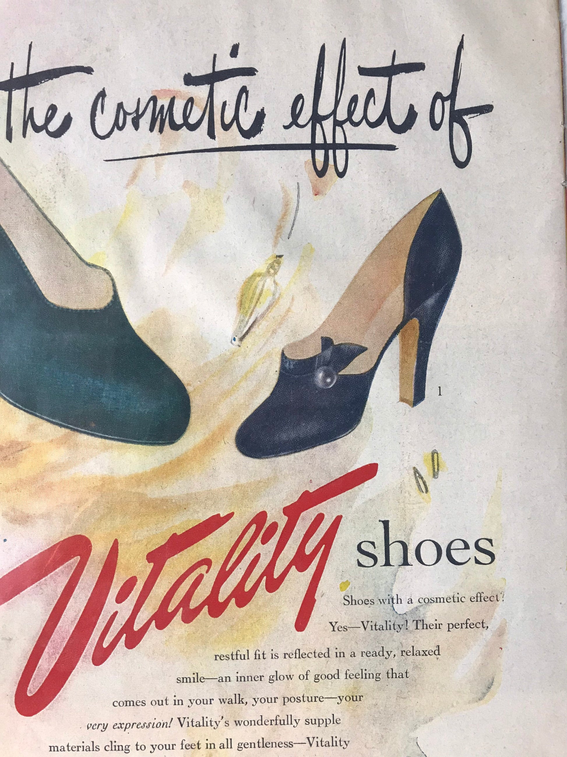 Vintage Vitality Shoes Advertisement Poster | Digital Print