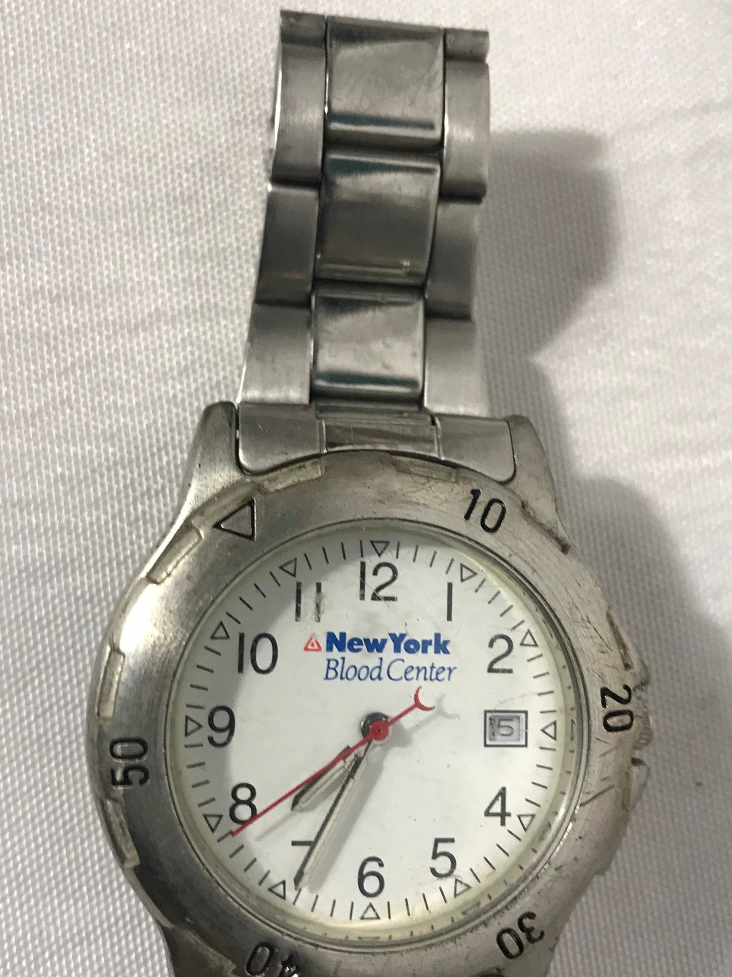 Vintage Tomax Stainless Steel Wrist Watch | New York Blood Center | Jewelry