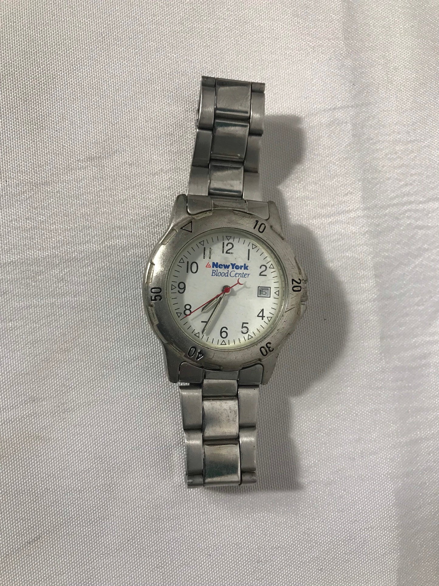 Vintage Tomax Stainless Steel Wrist Watch | New York Blood Center | Jewelry