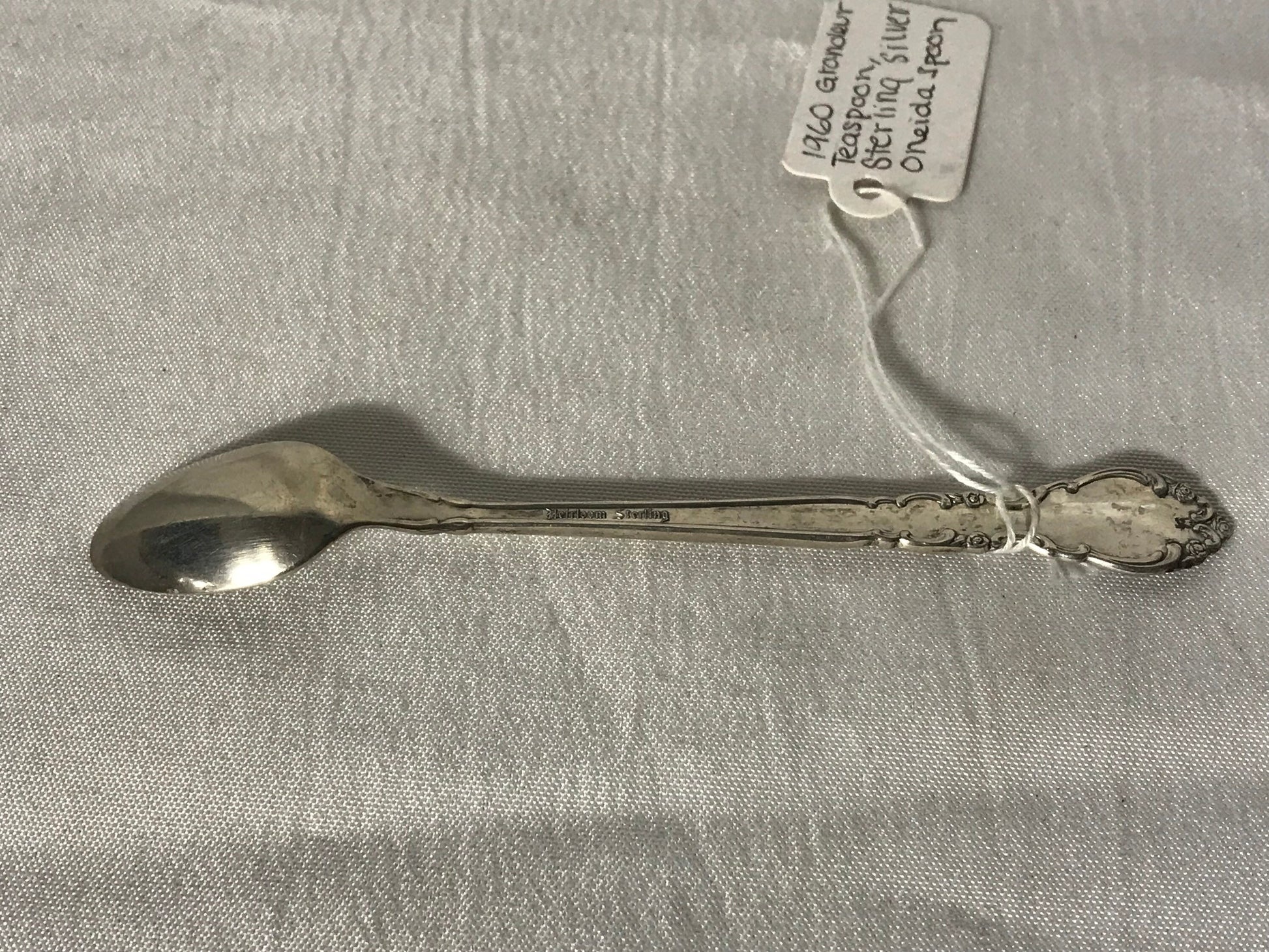 Vintage 1960 Grandeur Sterling Silver Teaspoon by Oneida Silver | Home & Living