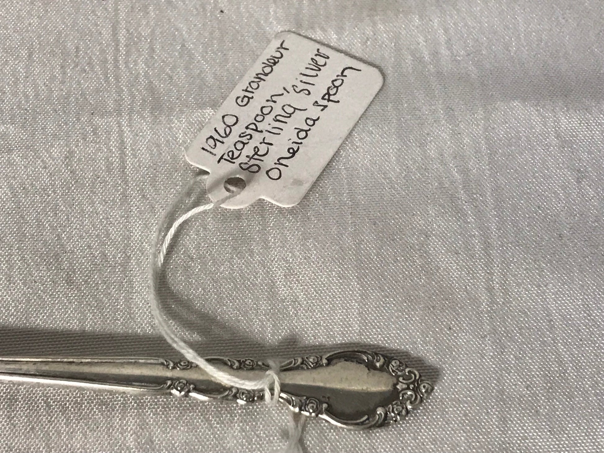 Vintage 1960 Grandeur Sterling Silver Teaspoon by Oneida Silver | Home & Living