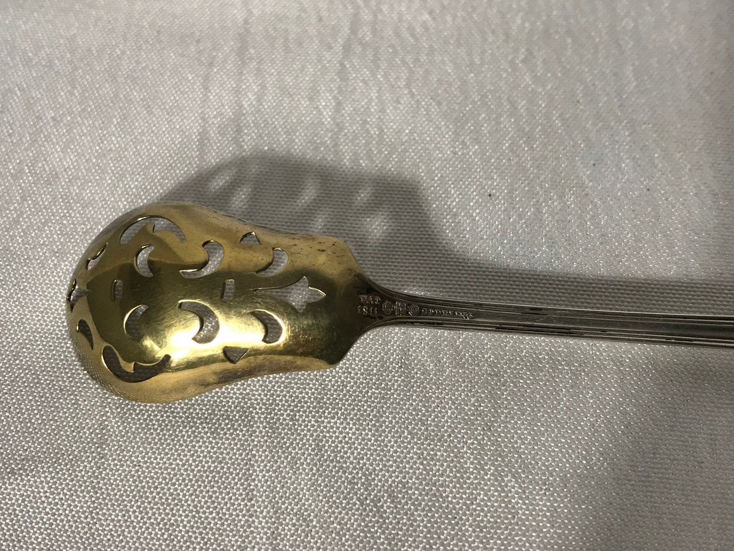 Vintage Gold/Silver Slotted Spoon | Home & Living