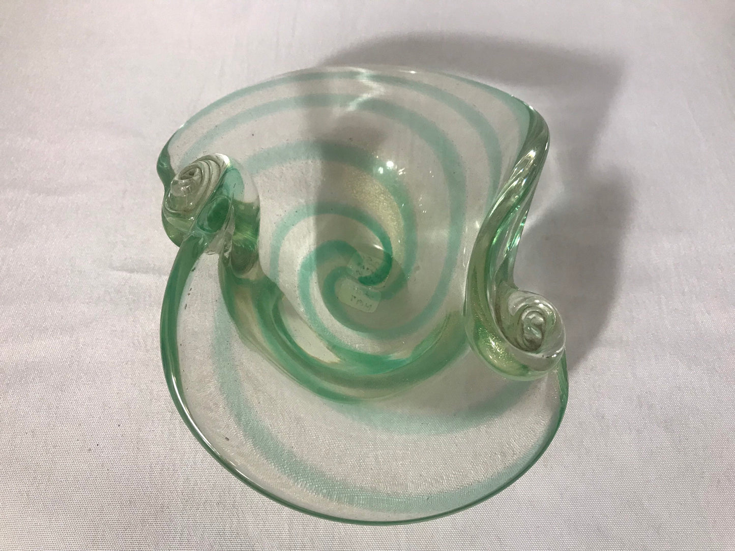 Vintage Green Swirl Murano Glass Bowl | Home & Living