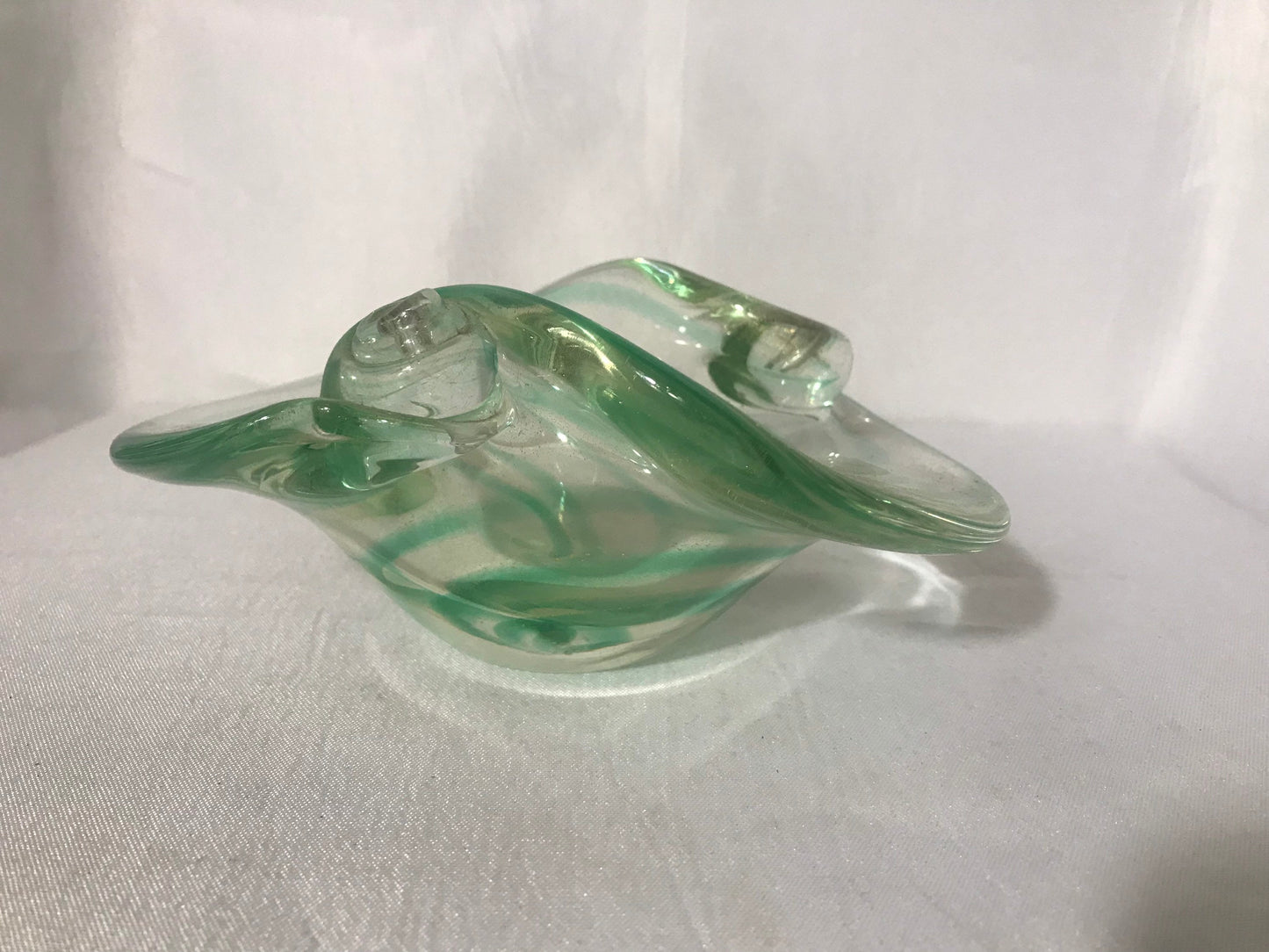 Vintage Green Swirl Murano Glass Bowl | Home & Living