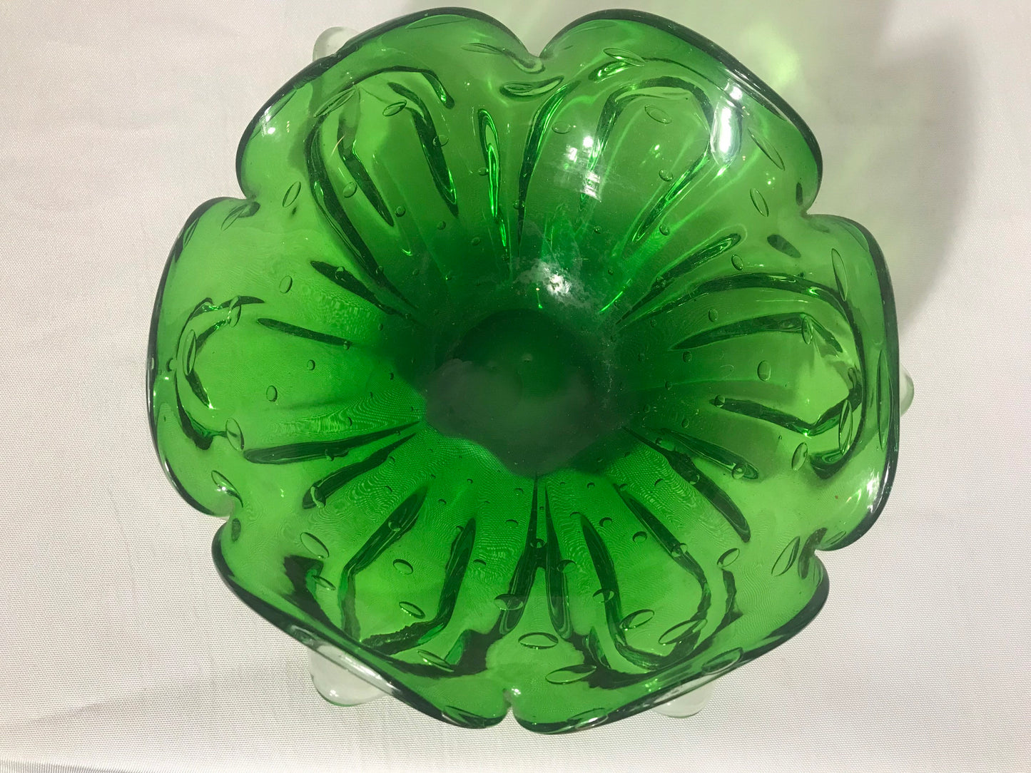 Vintage Green Glass Bowl | Home & Living