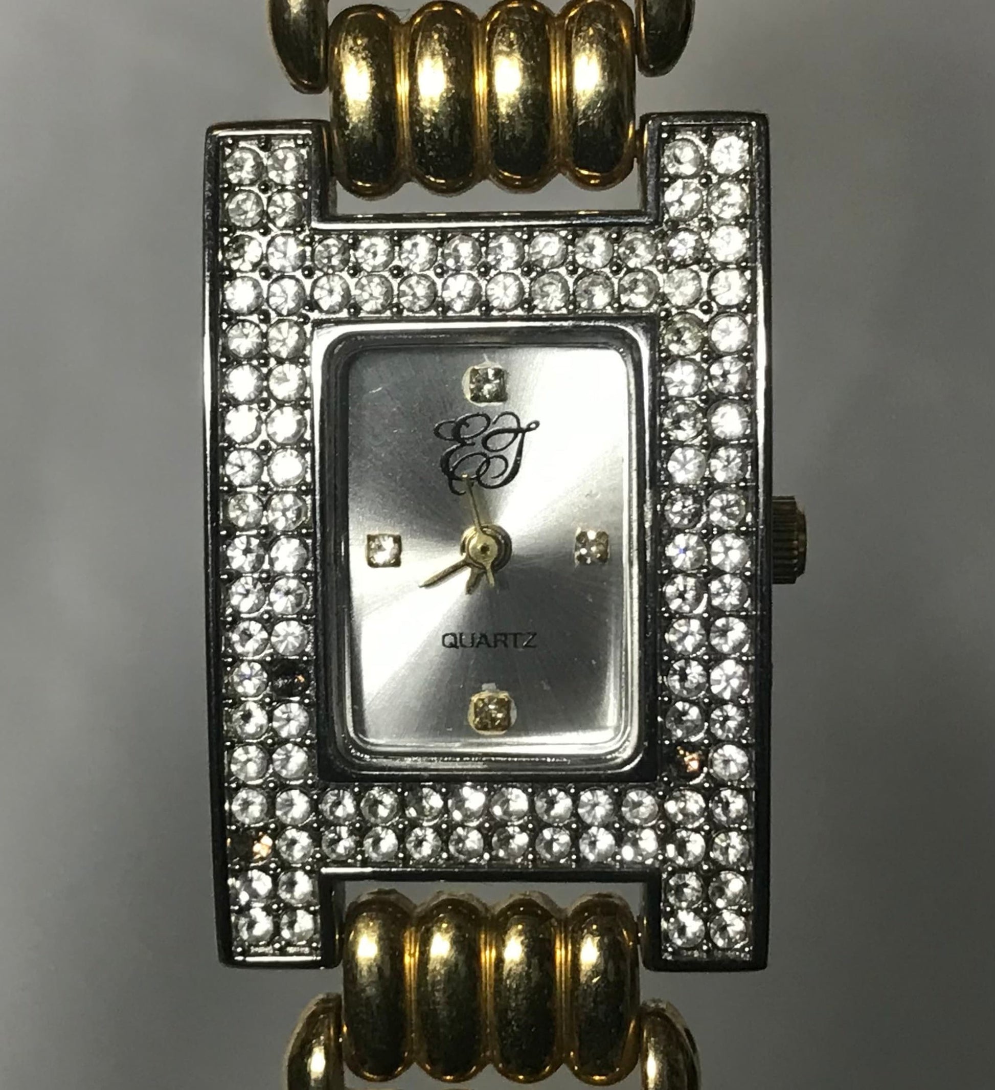 Vintage EJ Diamond Encrusted Gold Wrist Watch | Jewelry