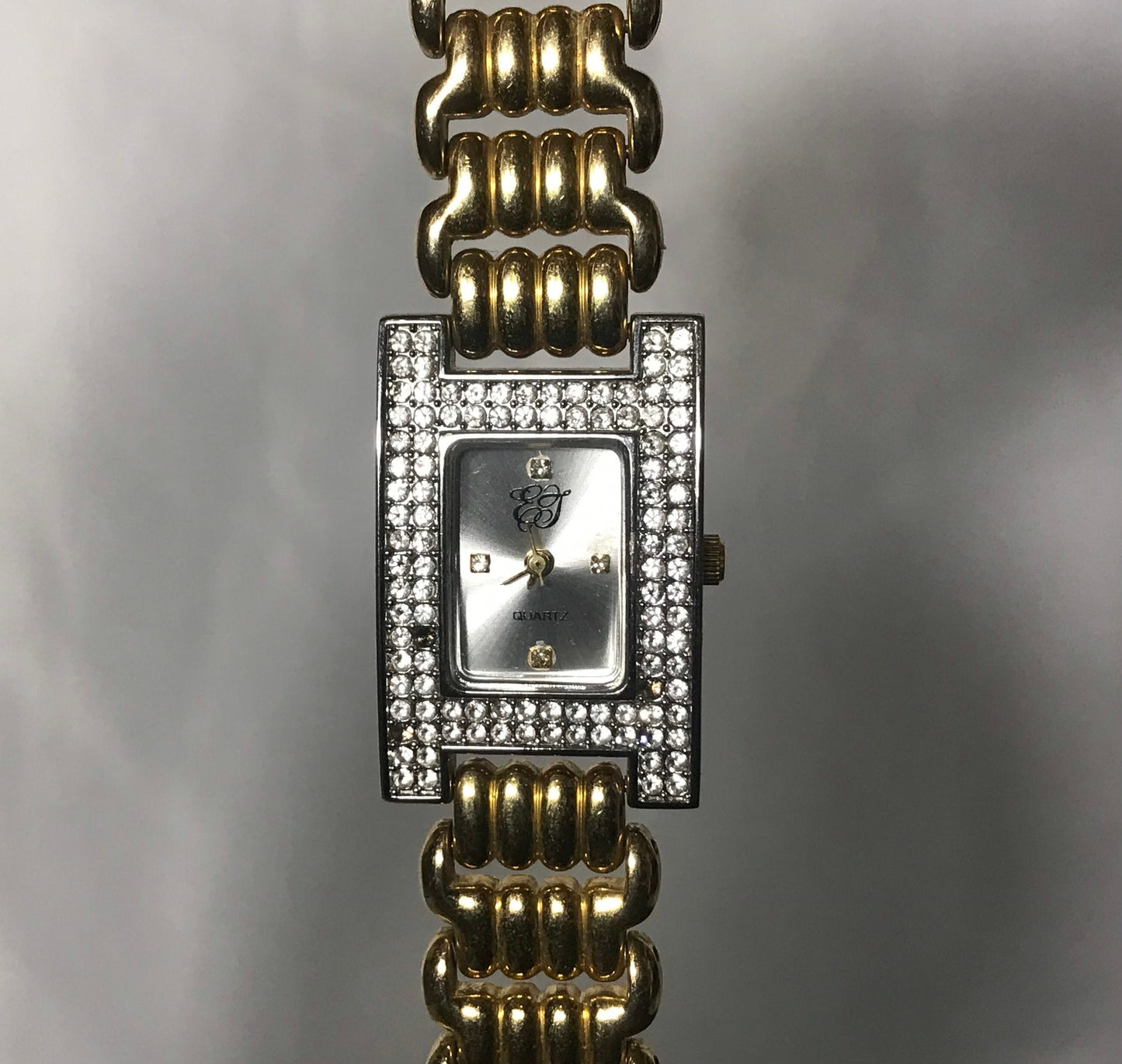 Vintage EJ Diamond Encrusted Gold Wrist Watch | Jewelry