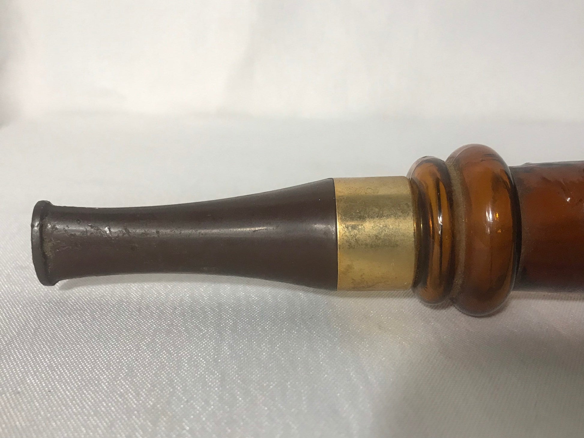 Vintage Glass Man Pipe - Bakelite Screwable Mouthpiece