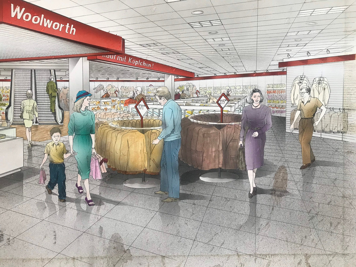 Vintage Woolworth Store Hand Drawn Poster | Home Decor