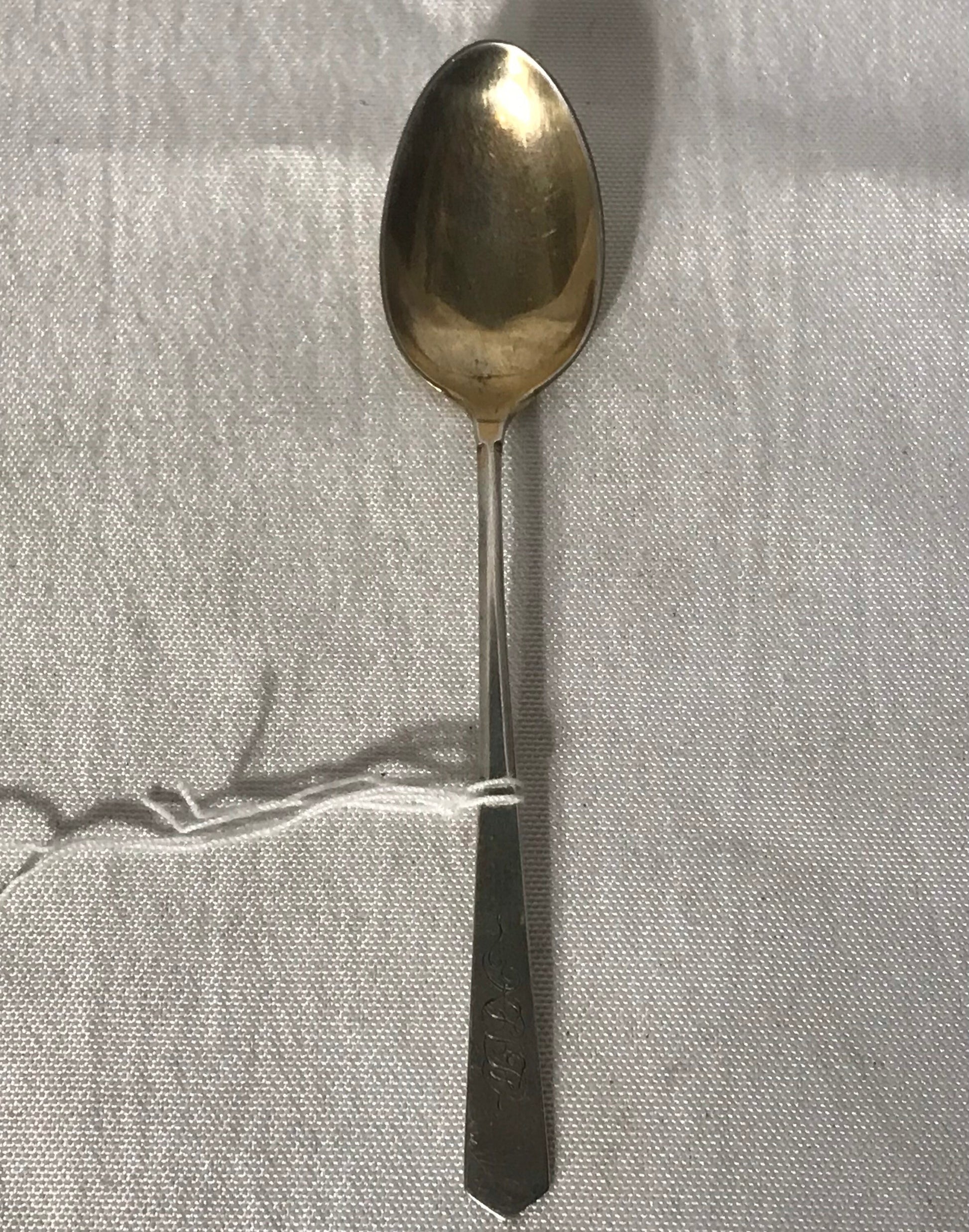 Vintage 1882 Theodore B. Starr Sterling Silver Tea Spoon with Gilding | Home & Living