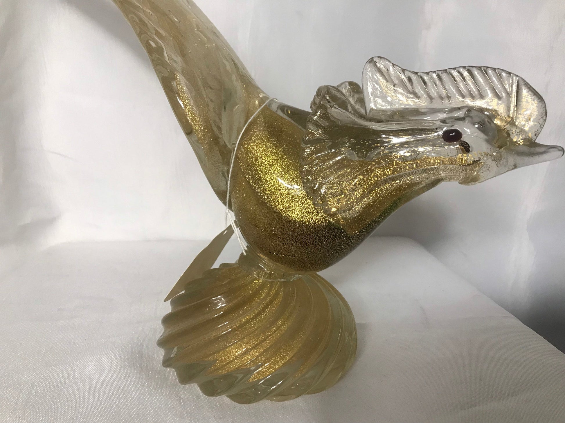 Vintage Gold Glass Bird Sculpture | Glass Sculptures & Figurines