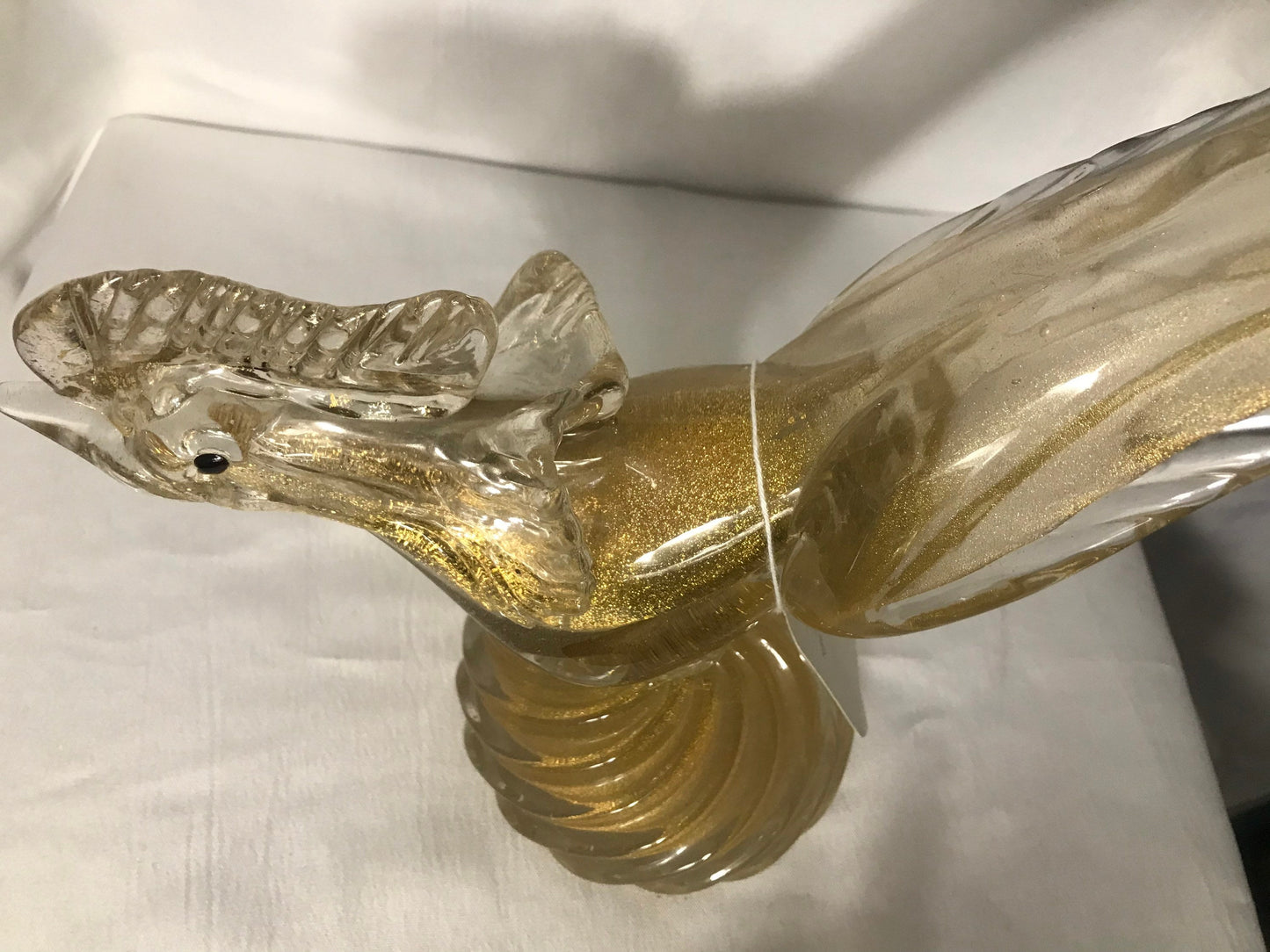 Vintage Gold Glass Bird Sculpture | Glass Sculptures & Figurines