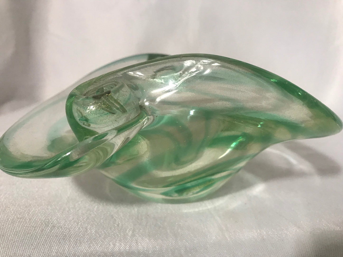 Vintage Green Swirl Murano Glass Bowl | Home & Living