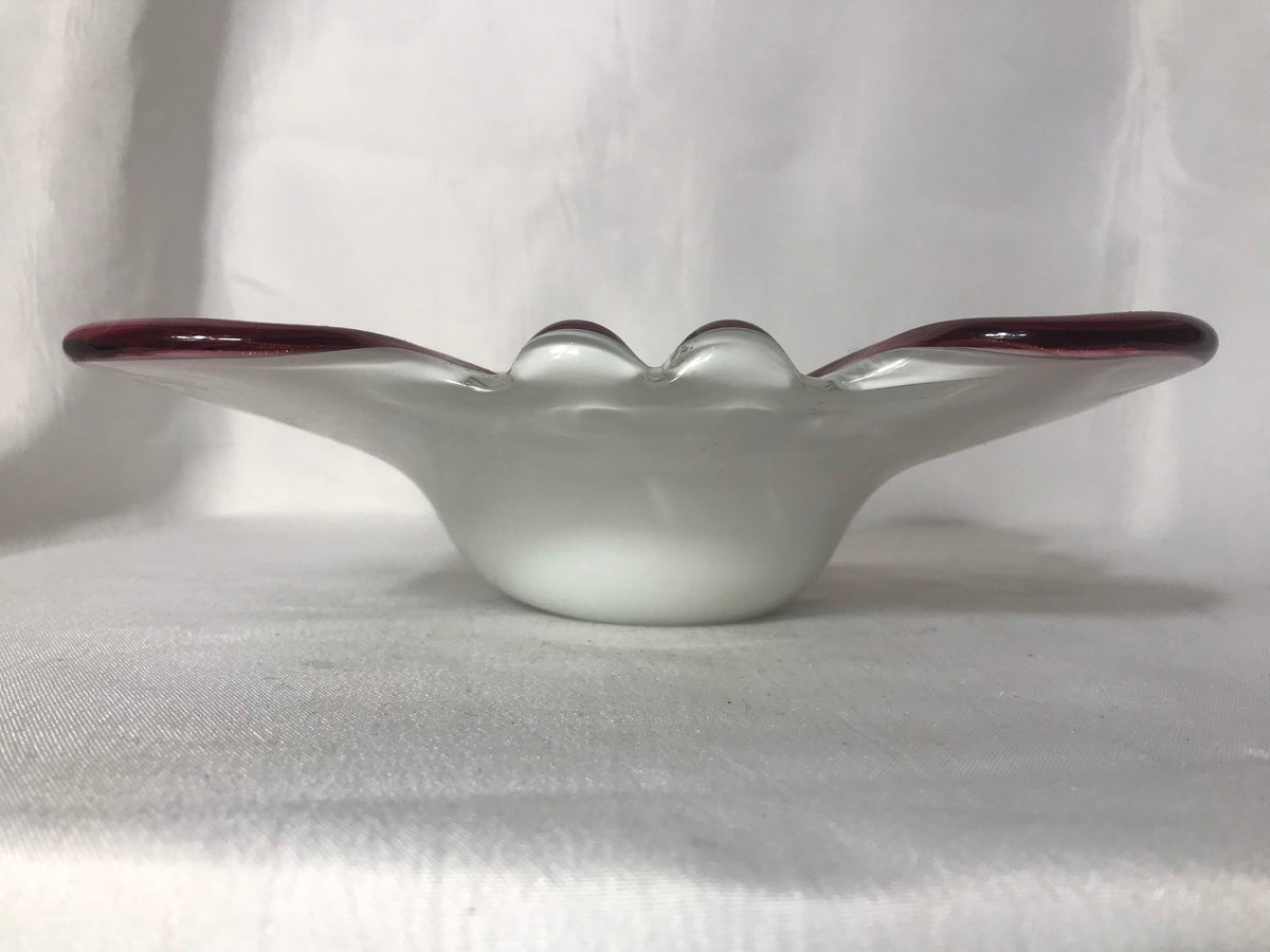 Vintage Pink Venetian Glass Bowl | Home Decor