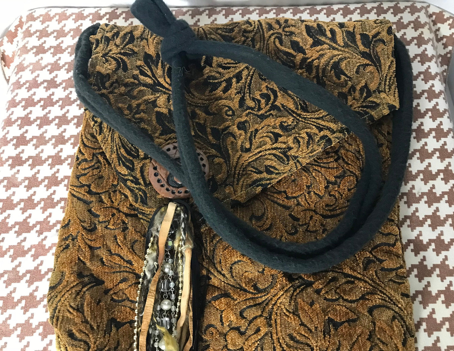 Vintage Handmade Brown Crossbody Bag | Arts and Craft | Accessories