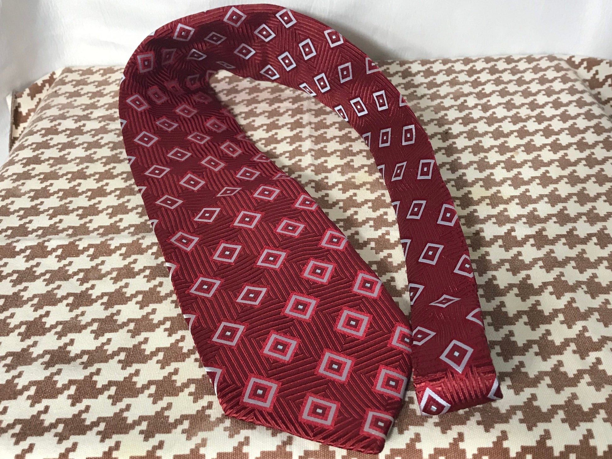 Vintage Red/Blue Diamond Canali Necktie | Accessories