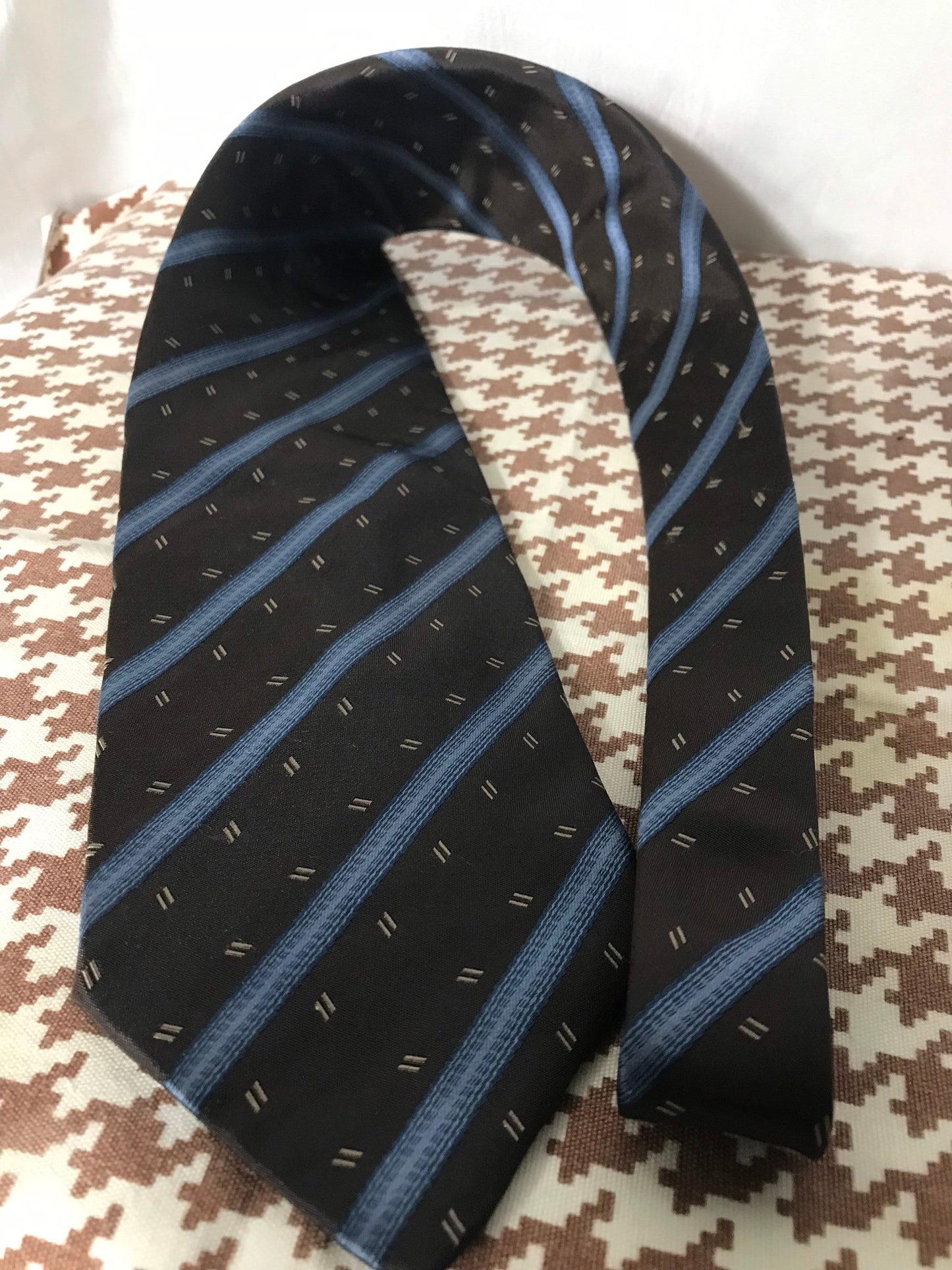 Vintage Brown/Blue Stripped Armani Necktie | Accessories