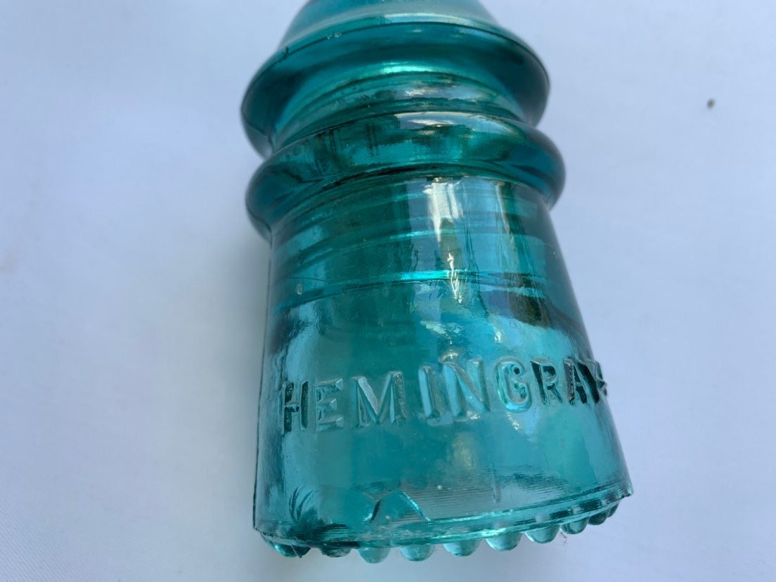 Antique No. 9 Hemingray Blue Glass Insulator