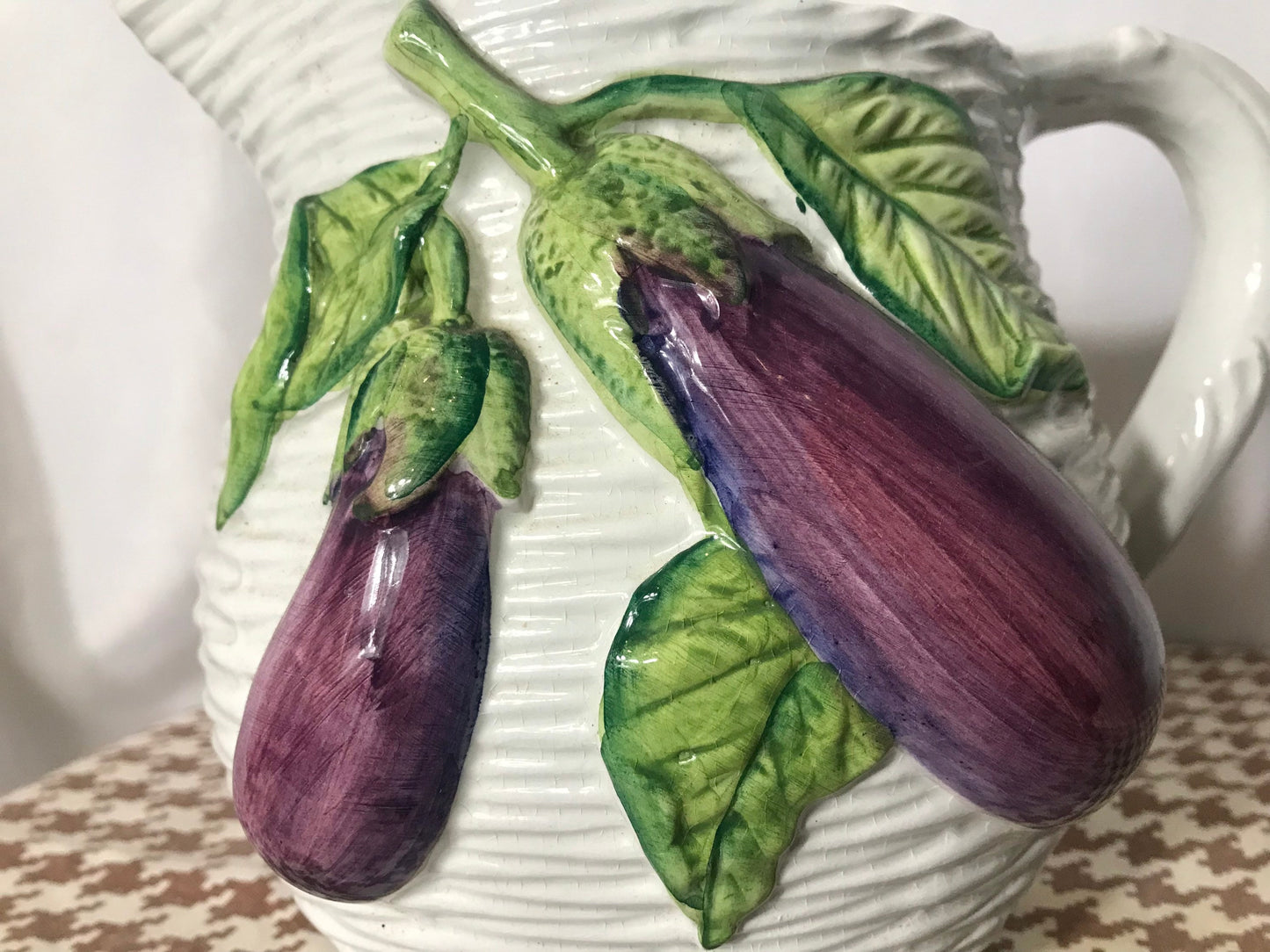 Vintage Eggplant Porcelain Pitcher | Home & Kitchen Decor