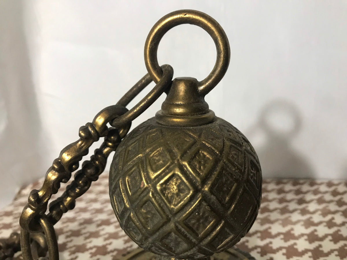 Vintage Brass Doorknob & Chain | Home Decor