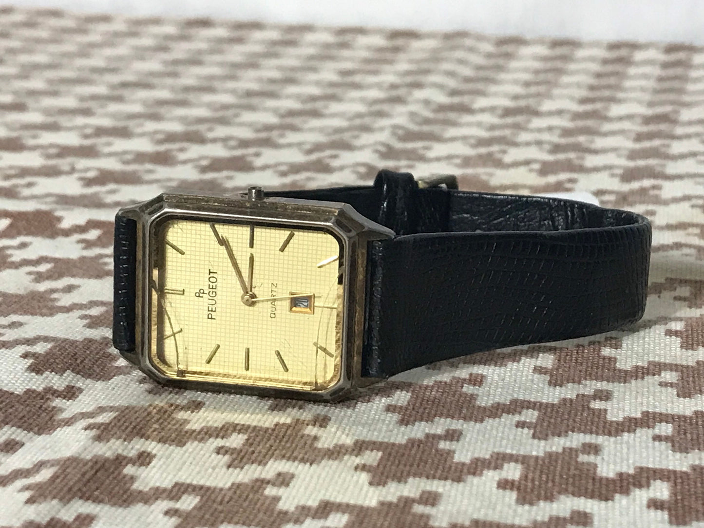 Vintage Peugeot Quartz Leather Wrist Watch | Jewelry