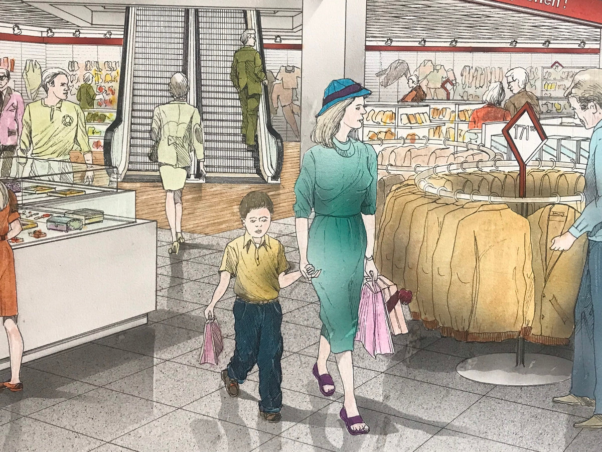 Vintage Woolworth Store Hand Drawn Poster | Home Decor