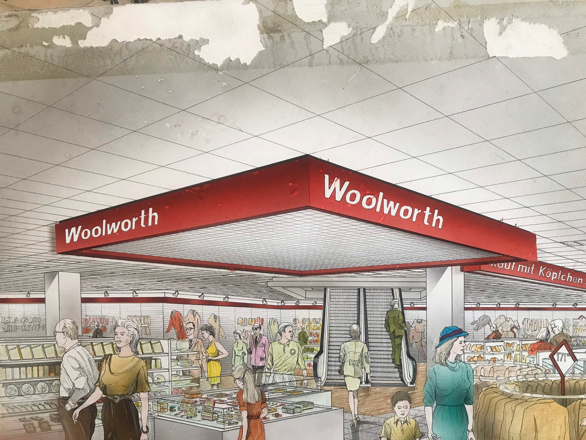 Vintage Woolworth Store Hand Drawn Poster | Home Decor