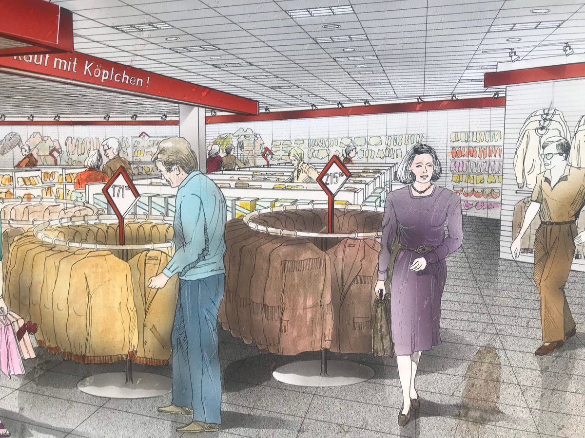 Vintage Woolworth Store Hand Drawn Poster | Home Decor