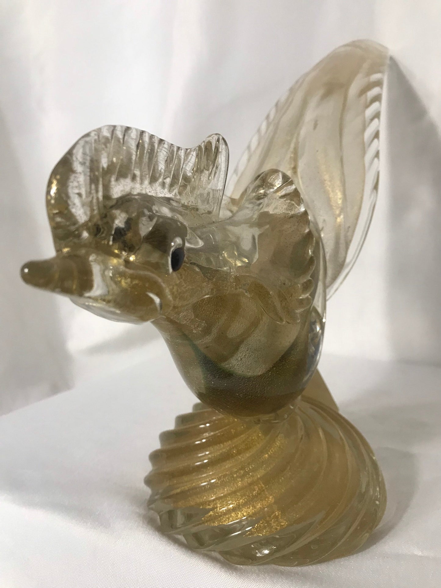 Vintage Gold Glass Bird Sculpture | Glass Sculptures & Figurines