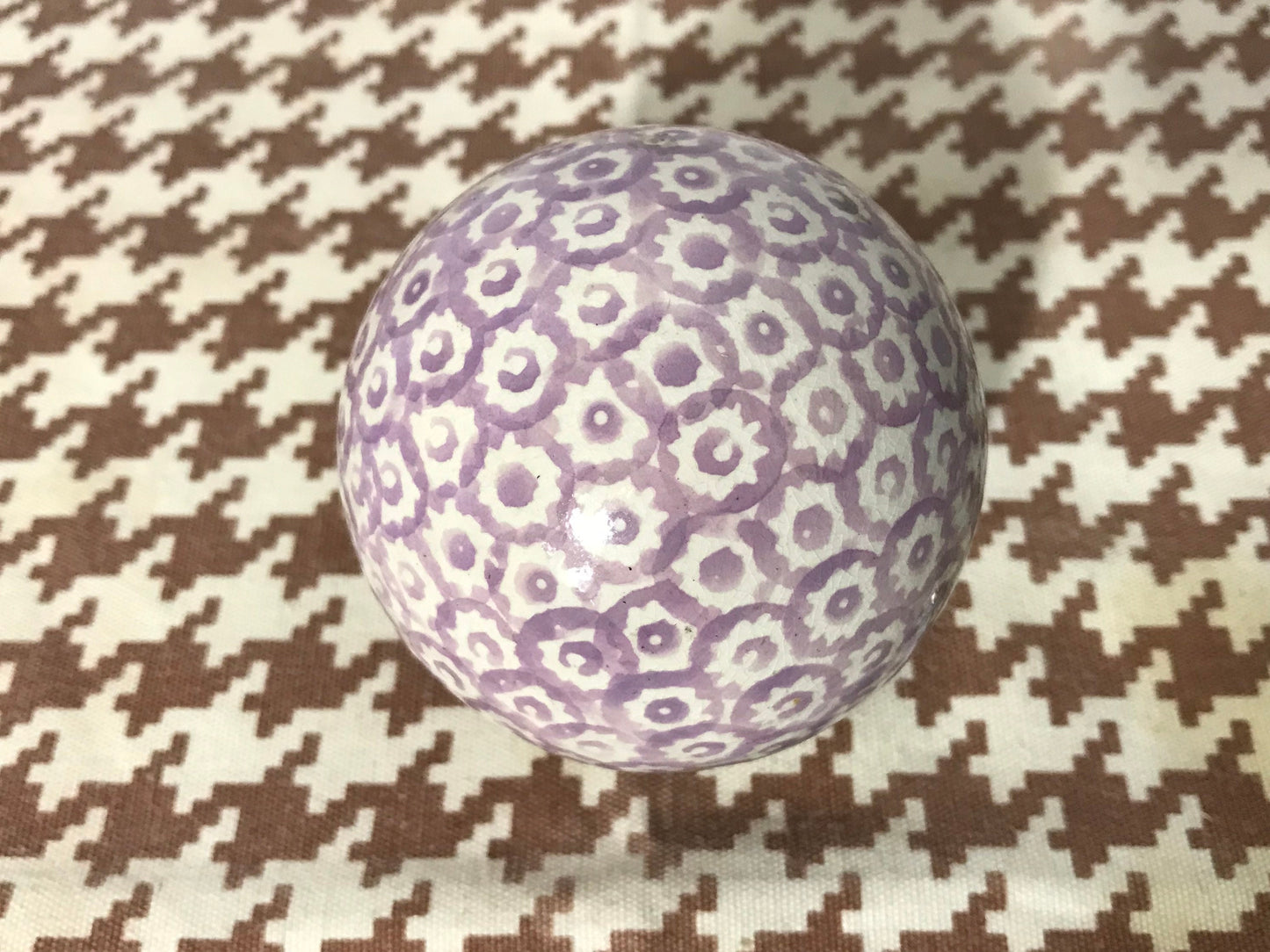 Vintage Purple Floral Stone Sphere | Home Decor