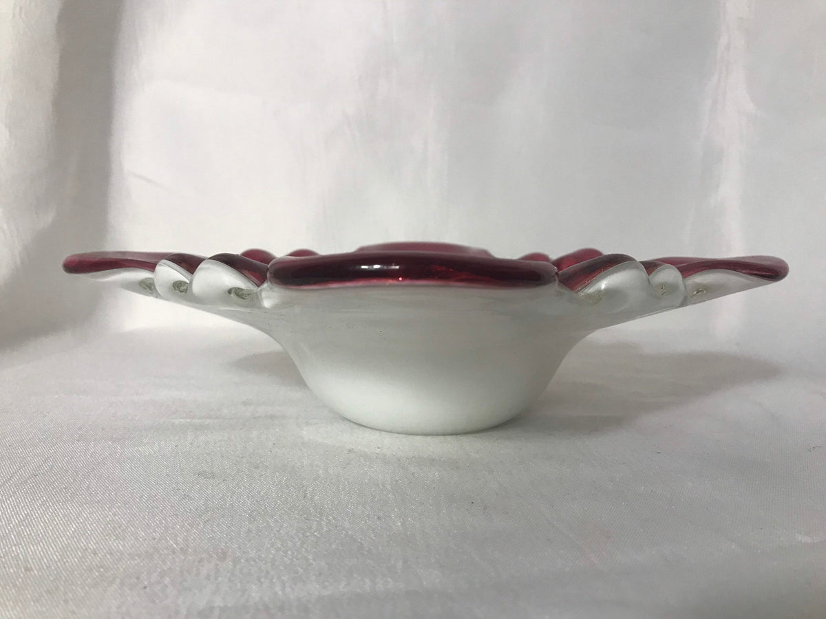 Vintage Pink Venetian Glass Bowl | Home Decor