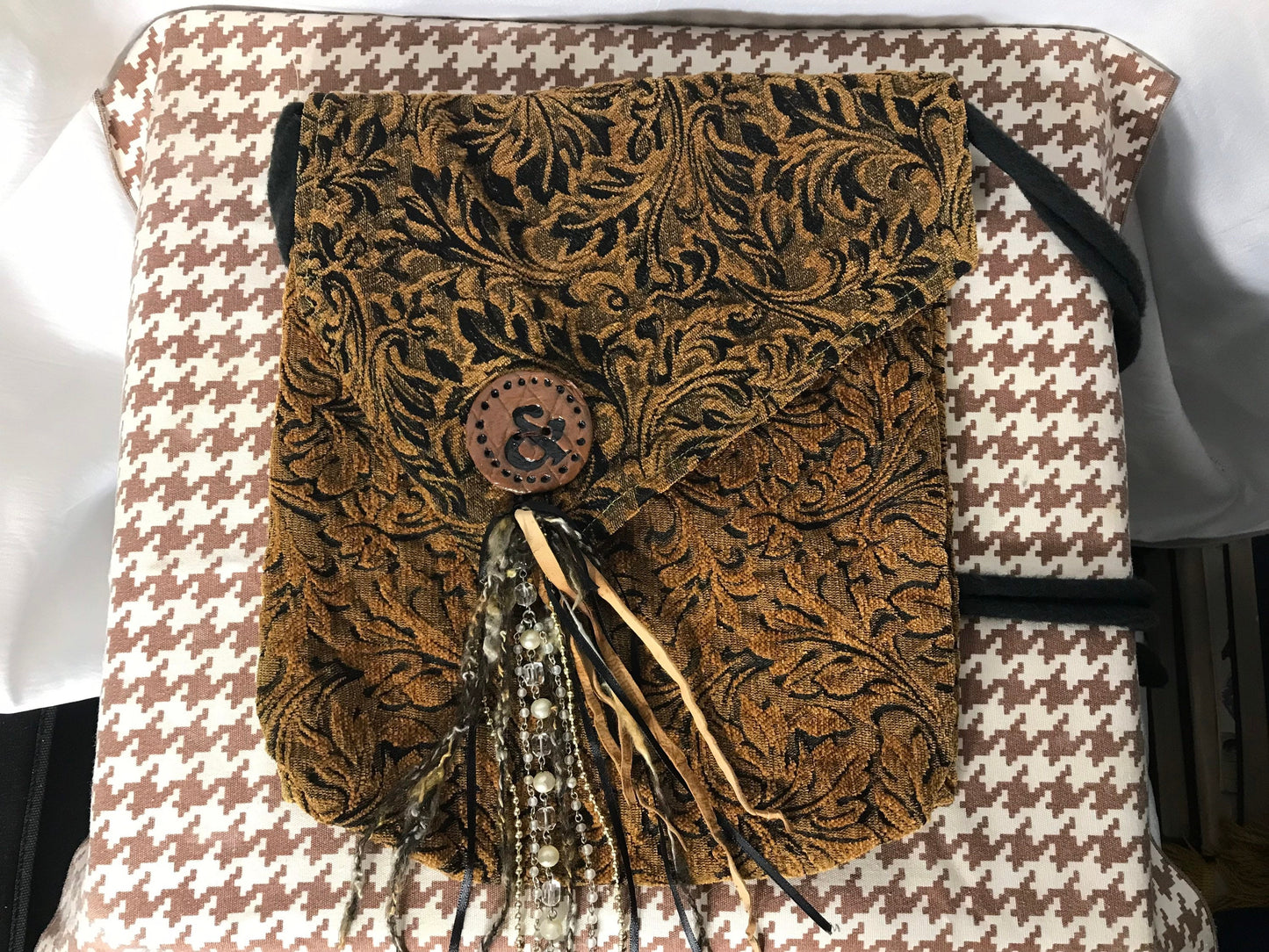 Vintage Handmade Brown Crossbody Bag | Arts and Craft | Accessories