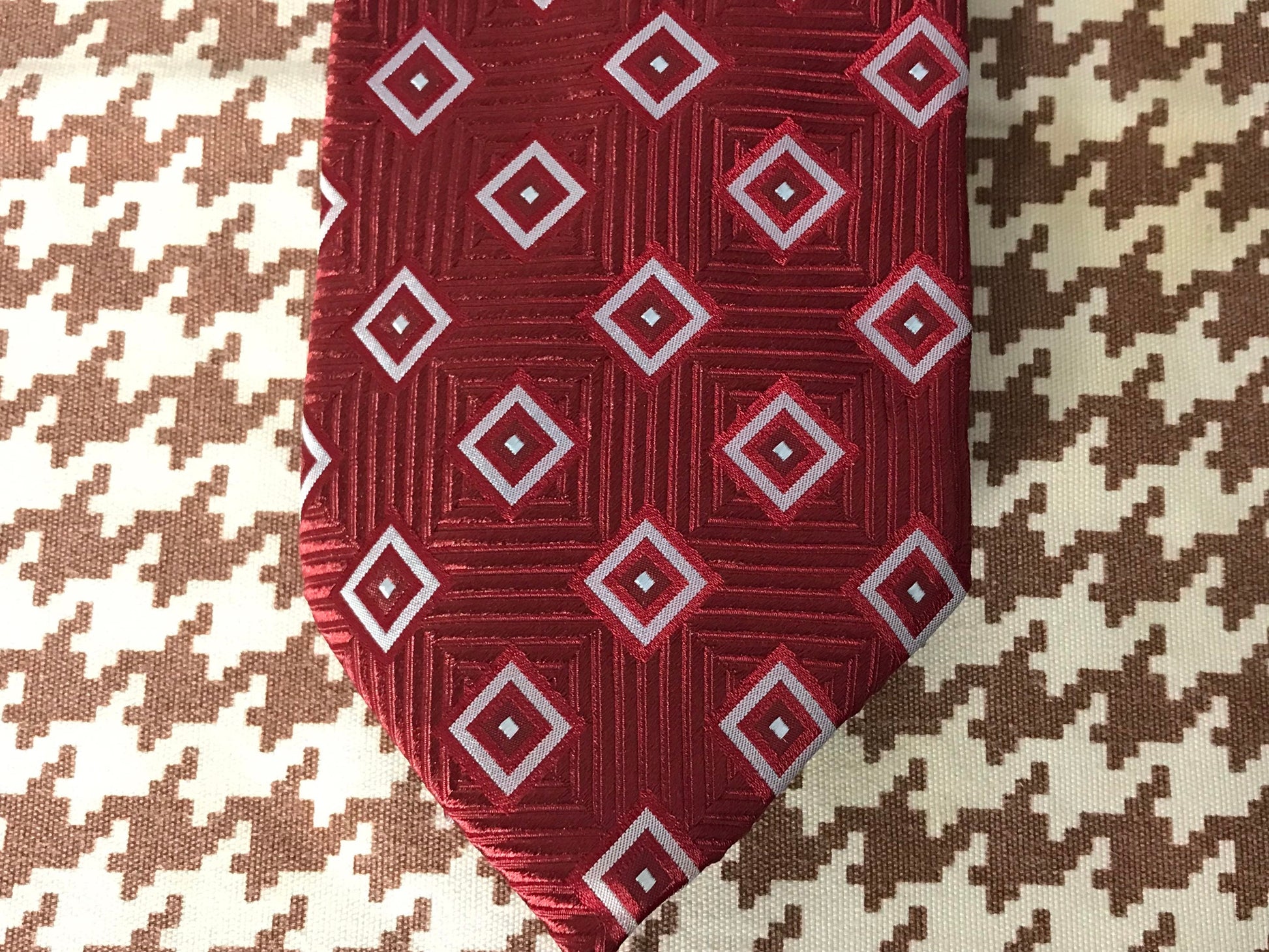 Vintage Red/Blue Diamond Canali Necktie | Accessories